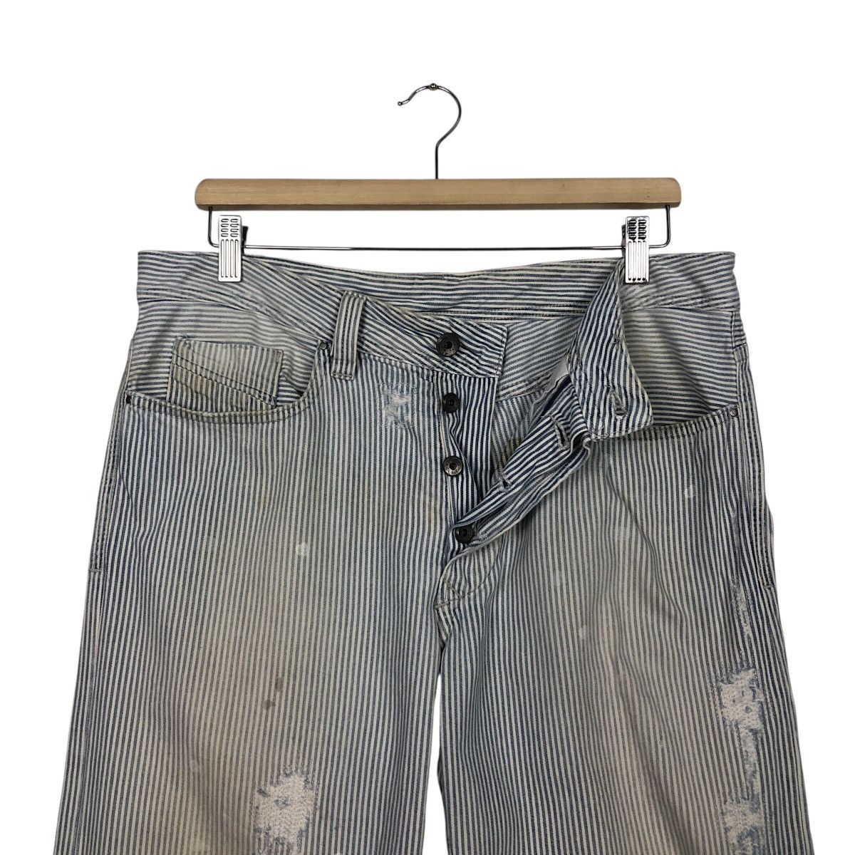 Diesel Black Gold Diesel Black Gold Vintage-Worn Railroad Stripe Denim Size 34" / US 12 / IT 48 - 17 Thumbnail