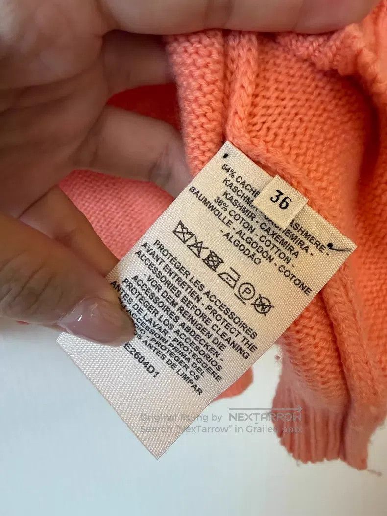 Hermes Hermes Pink Orange Cashmere Sweater with Loose Batwing Sle Size XS / US 0-2 / IT 36-38 - 5 Thumbnail