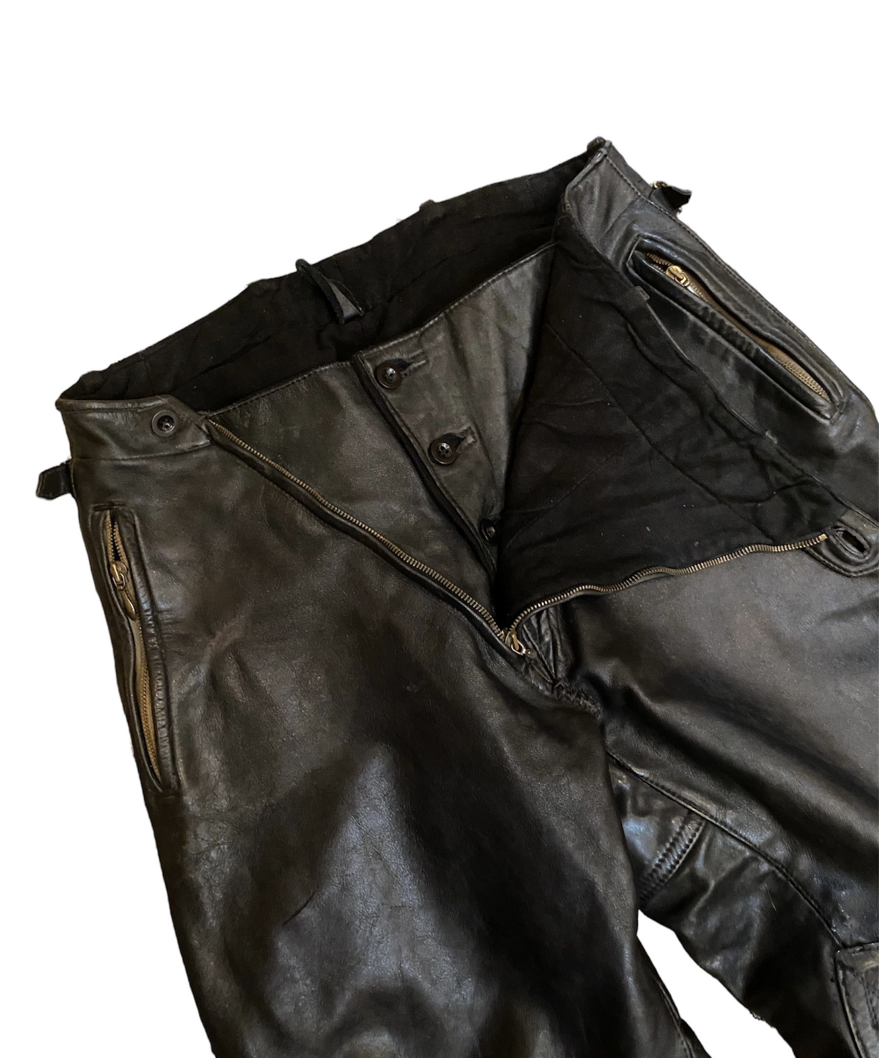 Vintage Rare 40s German WWII Era Horsehide Rider Leather Breeches Size US 31 - 3 Thumbnail