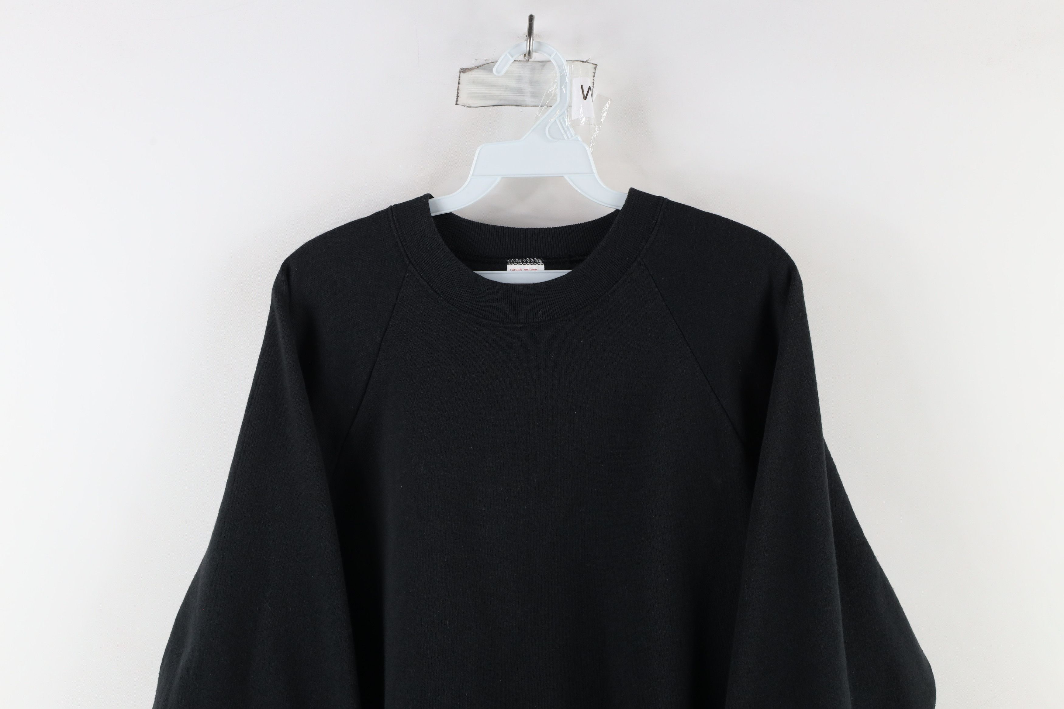 Vintage Vintage 90s Streetwear Blank Crewneck Sweatshirt Black USA Size XL / US 12-14 / IT 48-50 - 2 Thumbnail
