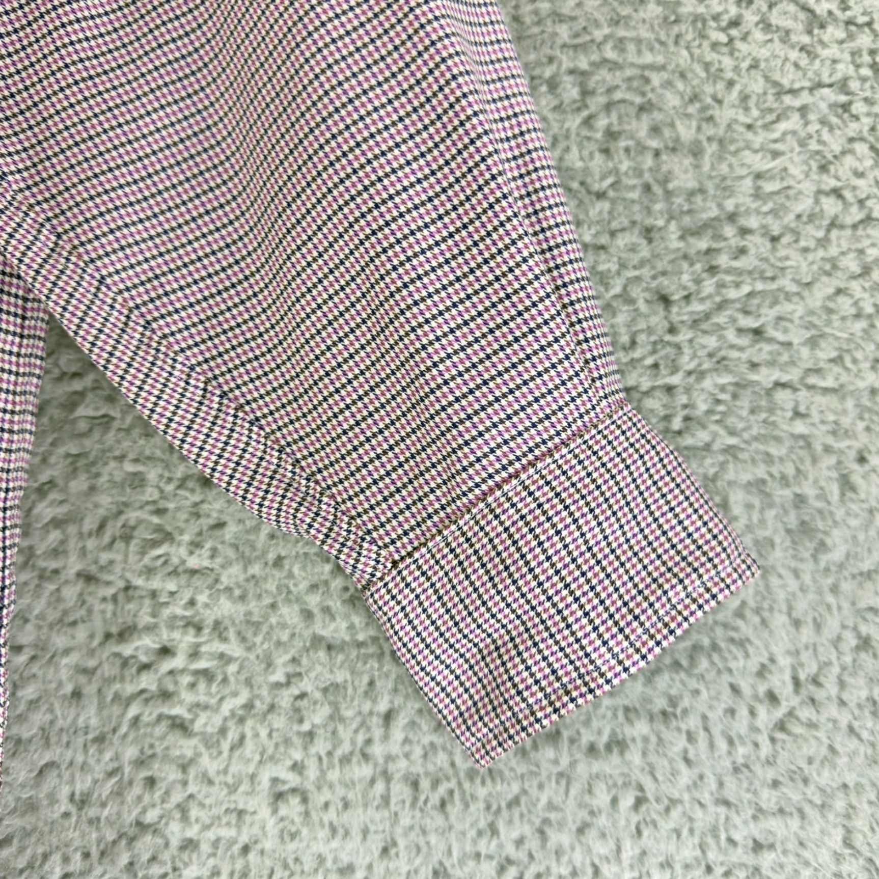 Brooks Brothers Brooks Brothers Button-Down Shirt Mens Medium Purple Houndstooth Long Sleeve Size US M / EU 48-50 / 2 - 3 Thumbnail