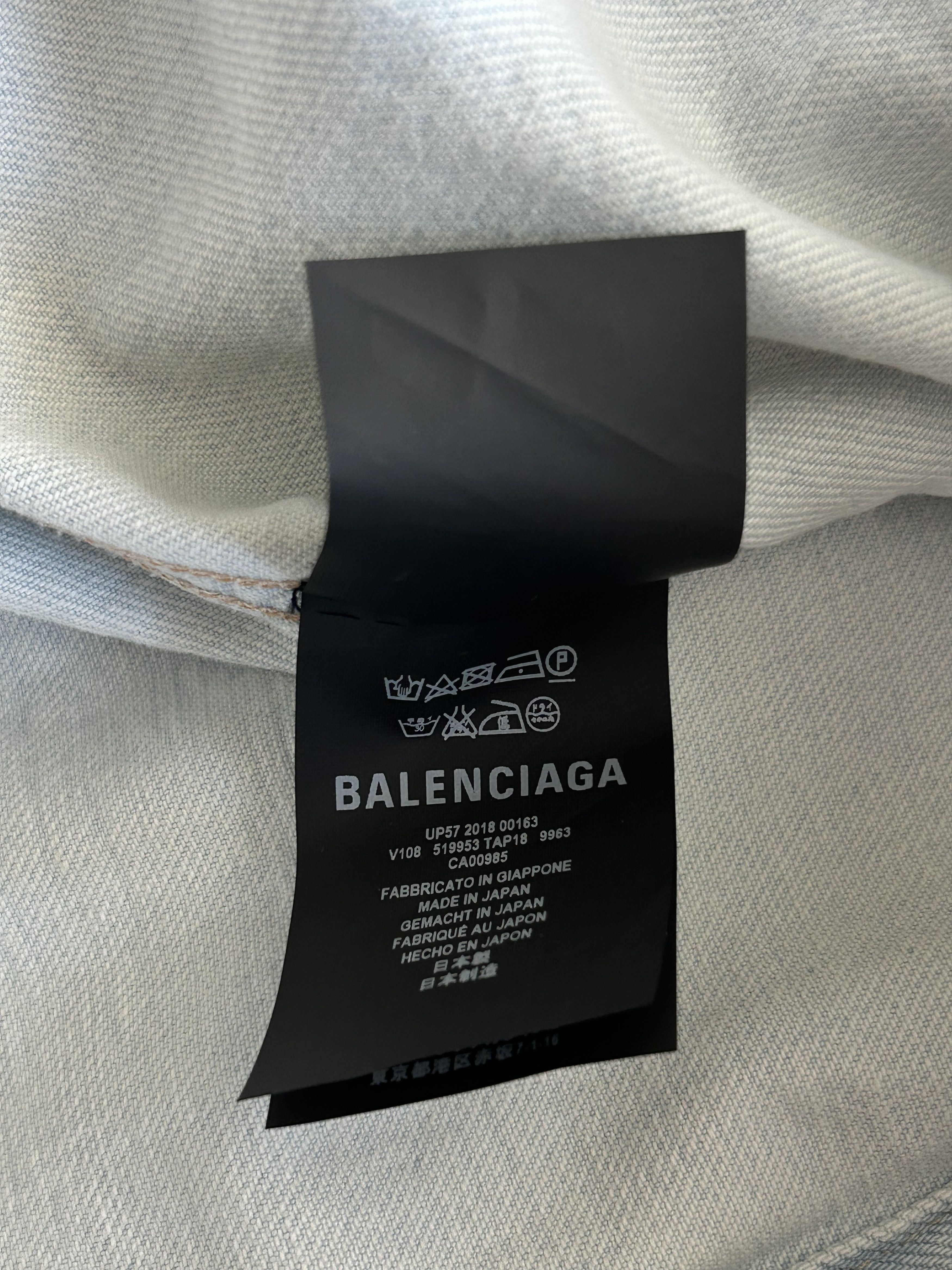 Balenciaga Balenciaga Blue Embossed Logo Women's Denim Jacket Size L / US 10 / IT 46 - 5 Thumbnail