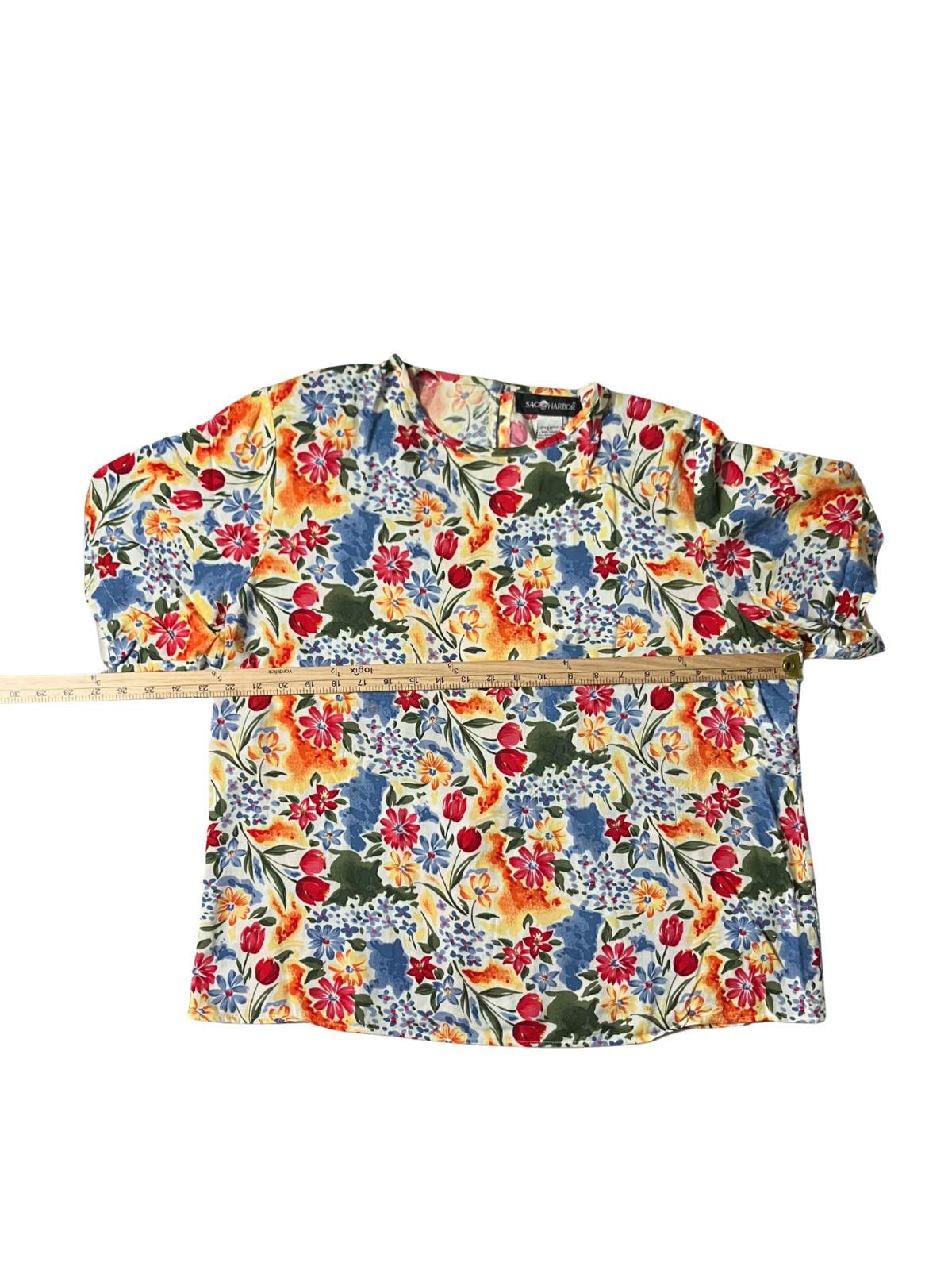 Other Sag Harbor Floral 3-Piece Set Skirt & 2 Blouses Rayon Large Size L / US 10 / IT 46 - 6 Thumbnail