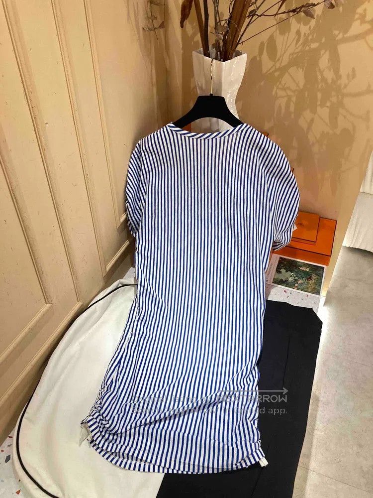 Chanel Chanel Blue and white striped short-sleeved dress Size XS / US 0-2 / IT 36-38 - 2 Thumbnail