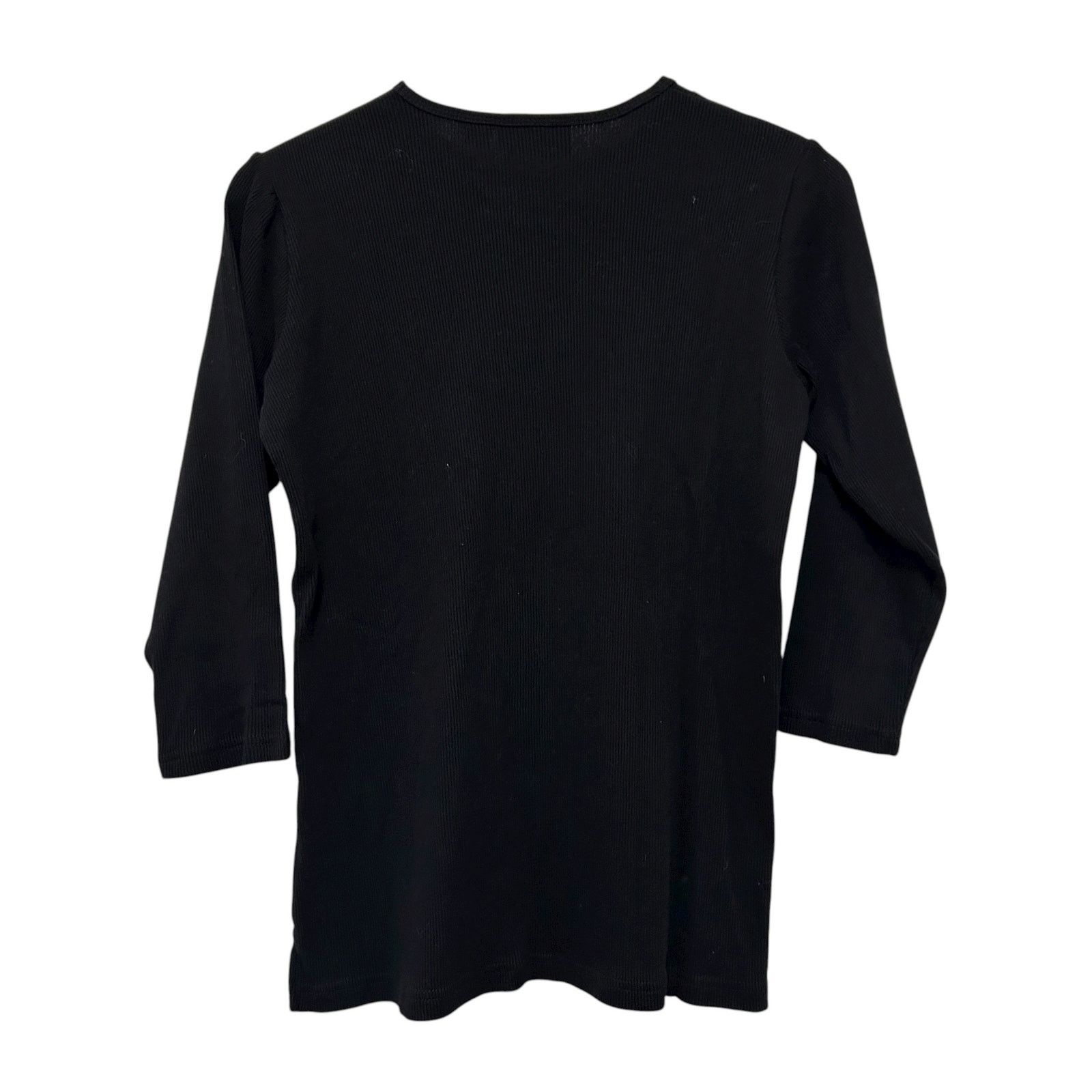 Other Quacker Factory Black Sequin 3/4 Sleeve Shirt Sz XS Size XS / US 0-2 / IT 36-38 - 5 Thumbnail