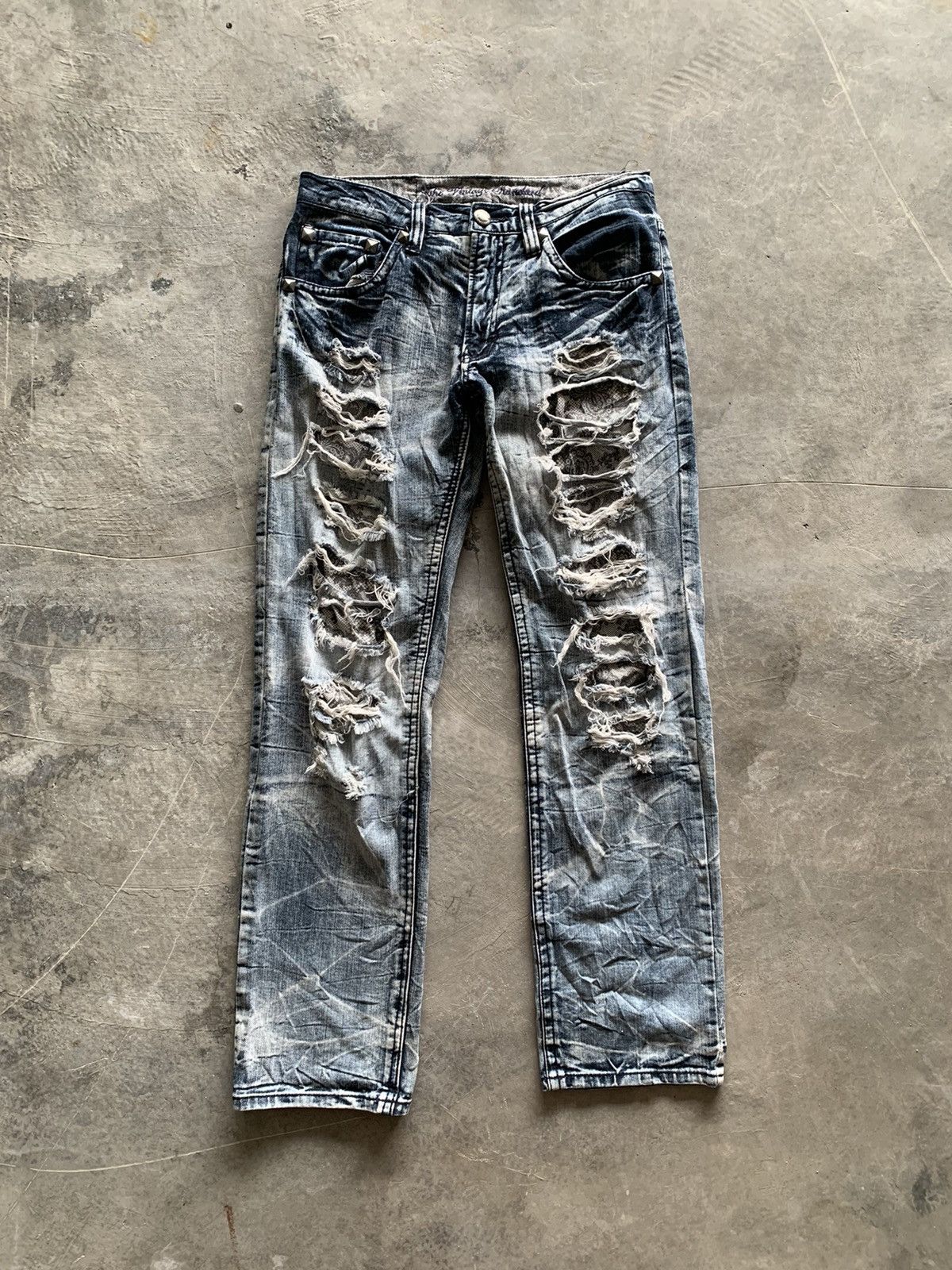 20471120 × Hysteric Glamour × If Six Was Nine distressed stone washed ripped jeans japanese designer Size US 31 - 1 Thumbnail