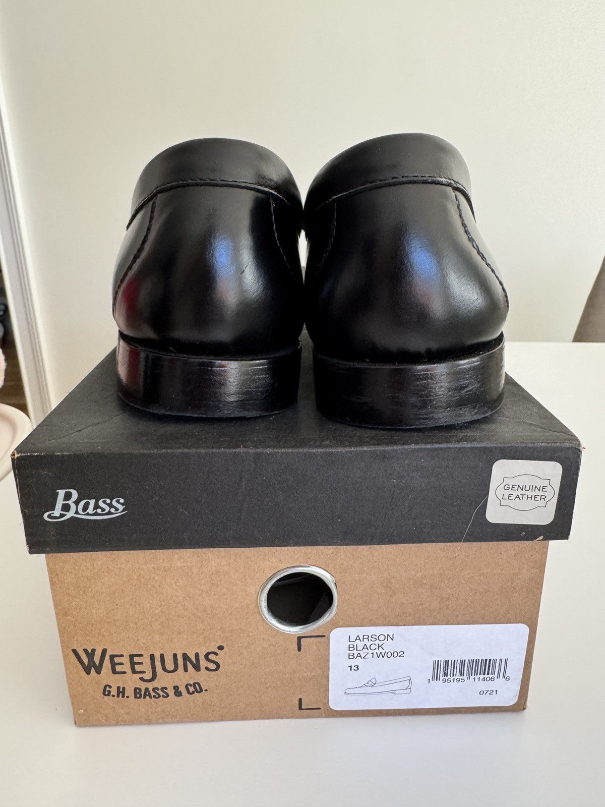 G.H. Bass & Co. Weejuns Larson in Black Leather Size US 13 / EU 46 - 5 Thumbnail