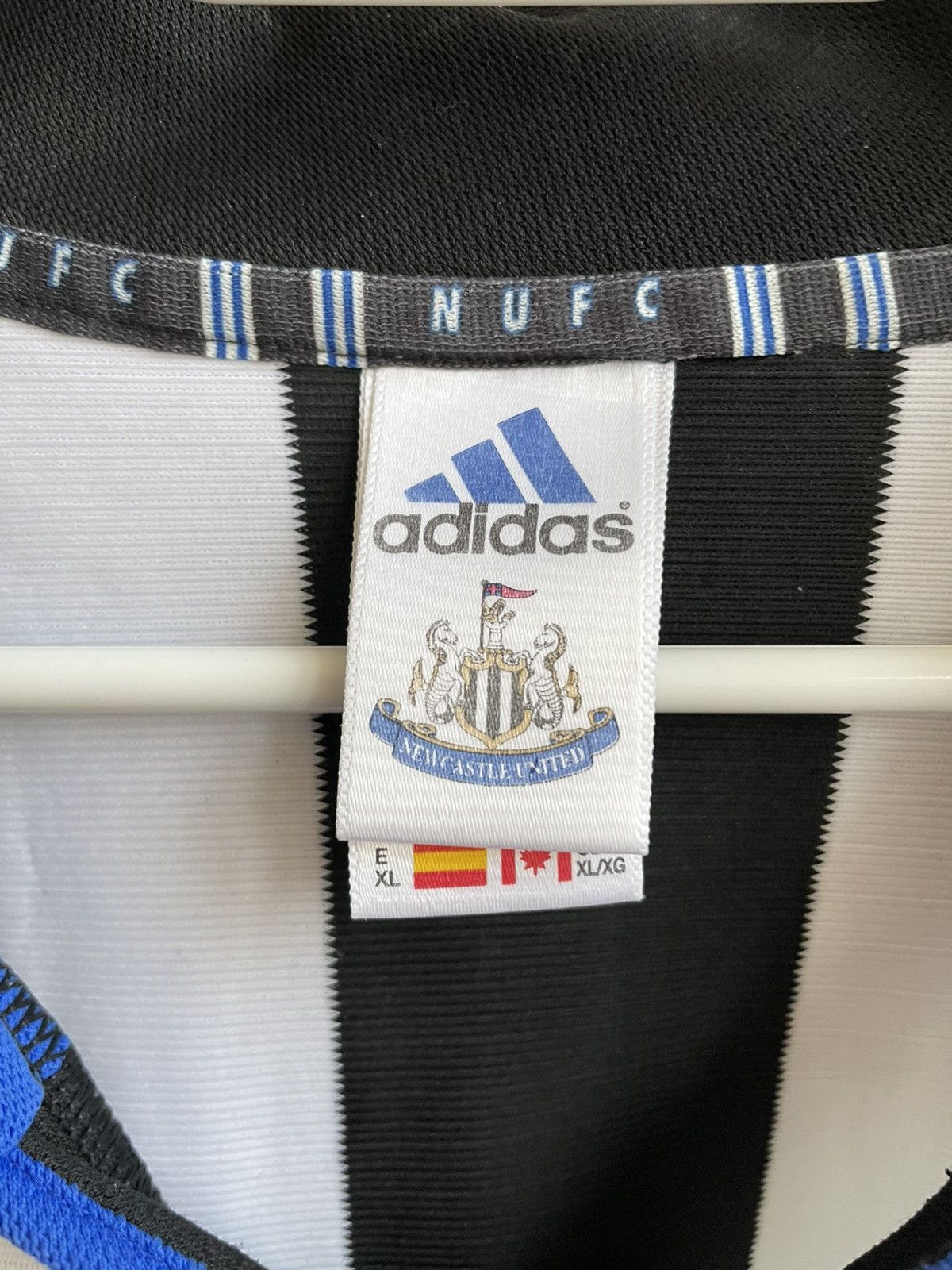 Adidas NEWCASTLE UNITED 1999 2000 HOME FOOTBAL SHIRT SOCCER JERSEY Size US XL / EU 56 / 4 - 13 Thumbnail