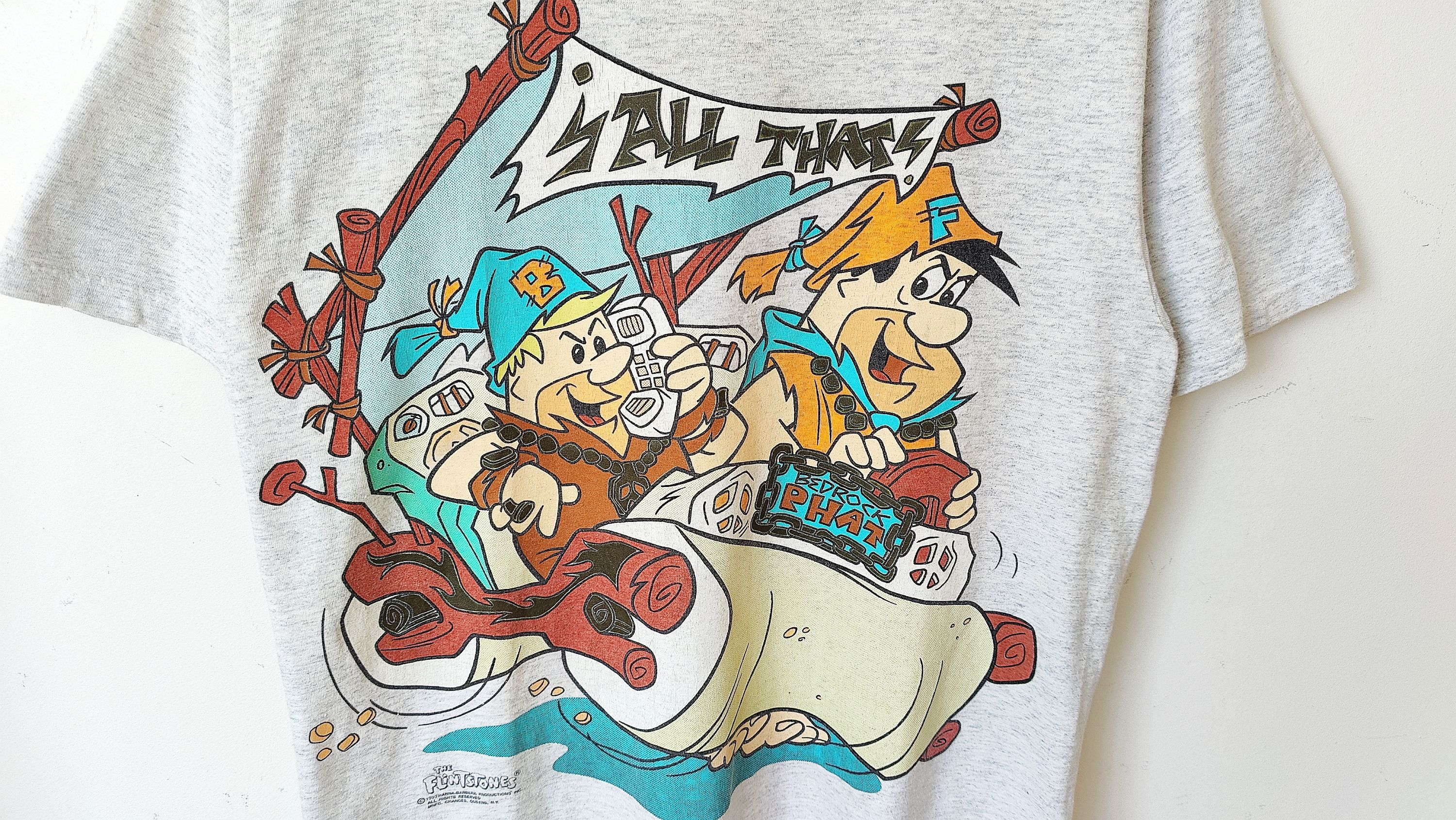 Vintage Flinstones 1993 AOP Full Print VTG Cartoon Tshirt Vintage Size US L / EU 52-54 / 3 - 4 Thumbnail