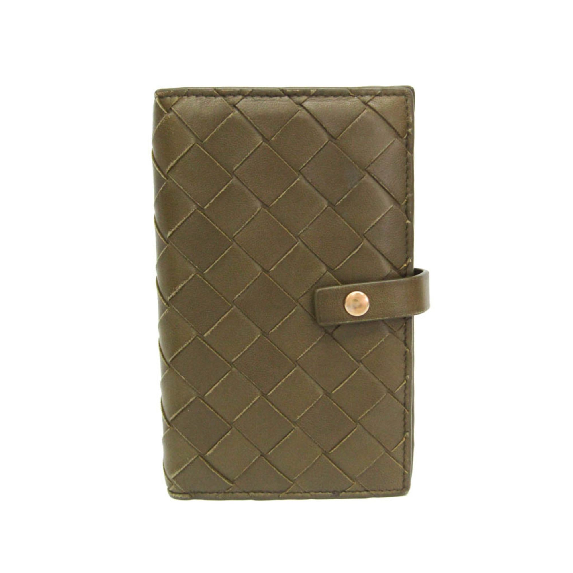 Bottega Veneta Bottega Veneta Intrecciato Men,Women Leather Wallet (bi-fold) Khaki Size ONE SIZE - 1 Thumbnail