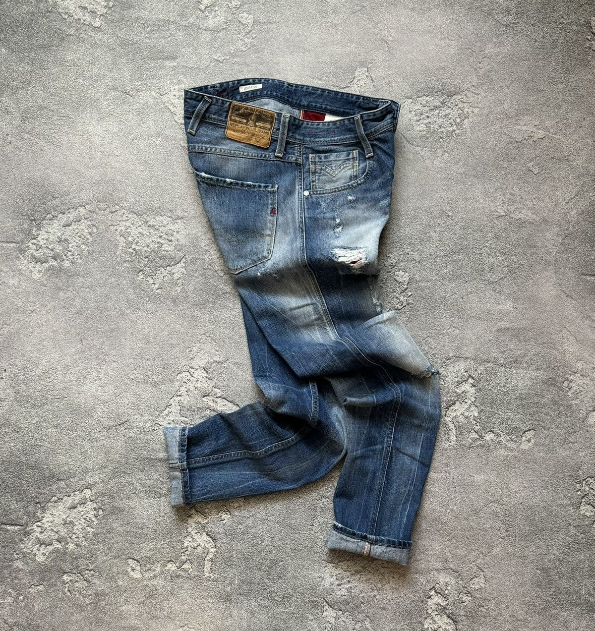 Replay × Vintage Replay 30/32 anbass Distressed denim pant trouser Jean chino Size US 30 / EU 46 - 1 Thumbnail