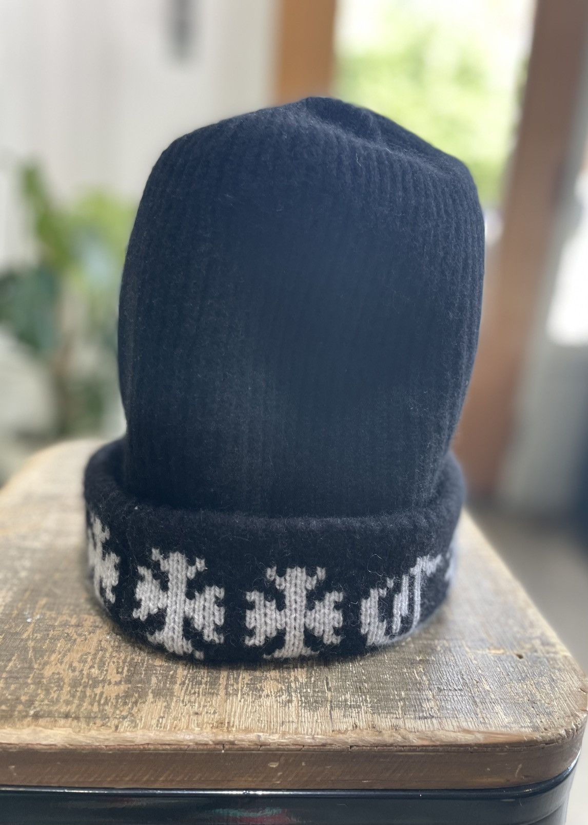 CHROME HEARTS BIG DADDY CASHMERE BLACK BEANIE