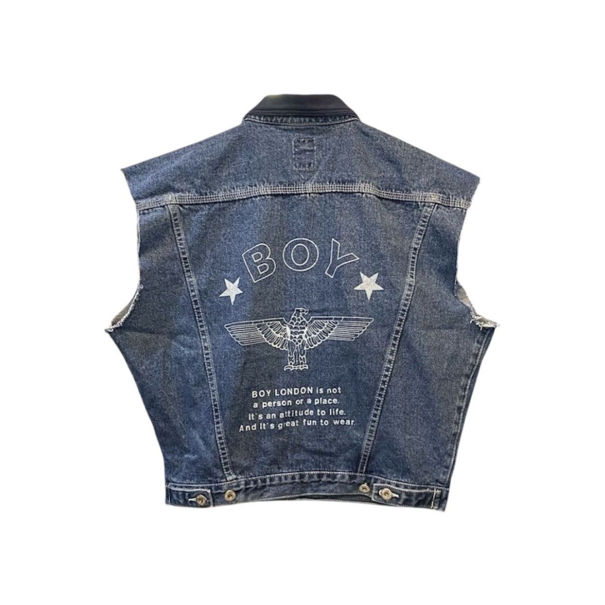 Boy London Vintage BOY London Denim Trucker Vest Rare Biker Style Size US M / EU 48-50 / 2 - 2 Thumbnail