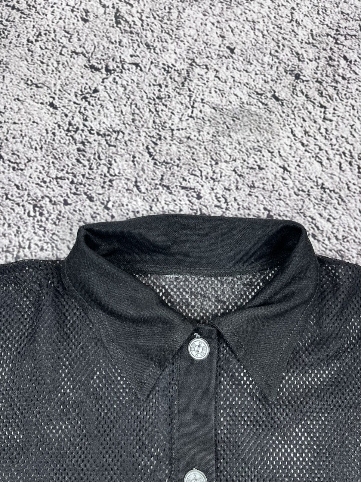 Japanese Brand Vintage Mesh Button Ups Polo AvantGarde Gothic Miyake style Size S / US 4 / IT 40 - 4 Thumbnail