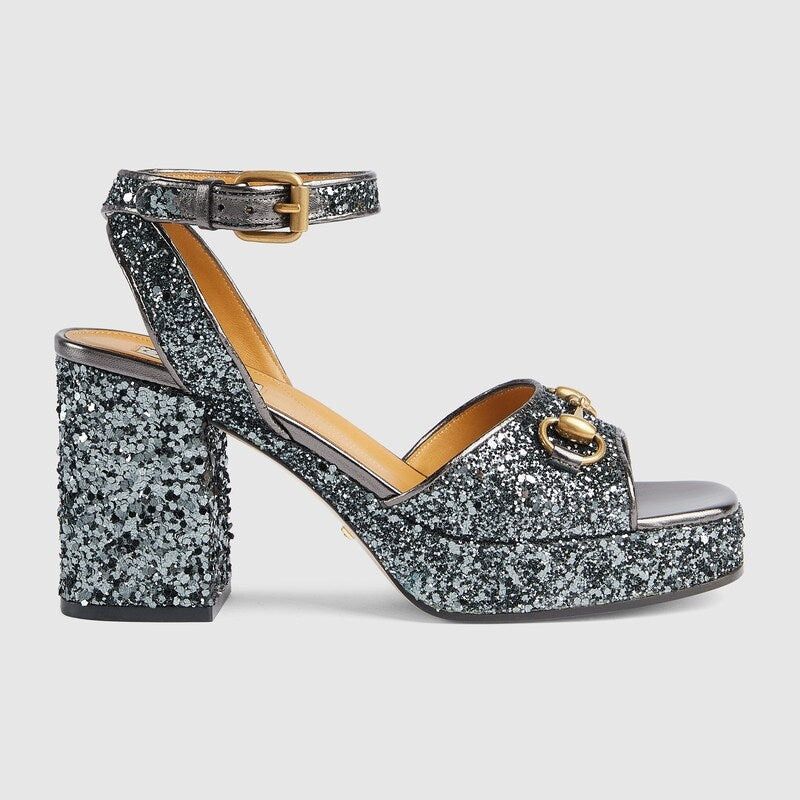 Gucci o1s1wg110325 Women's Horsebit Platform Sandals Size US 7 / IT 37 - 1 Thumbnail