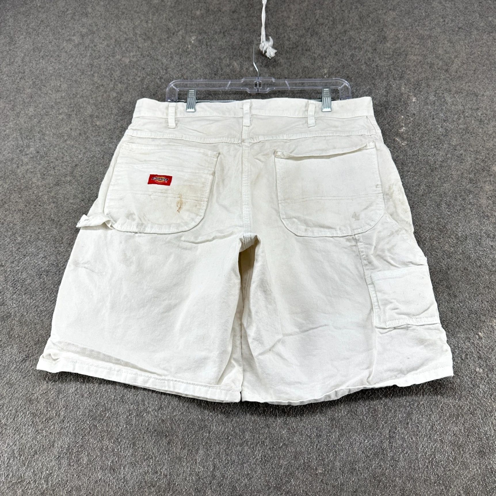 Dickies VINTAGE Dickies Shorts Mens 36 White Canvas Cotton Carpenter Logo Pockets 5-Pocket Design Baggy Relaxed Cargo Workwear Casual Summer Spring Fall Mens Size US 36 / EU 52 - 6 Thumbnail