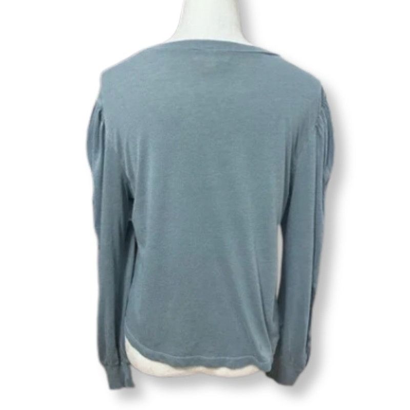 Treasure & Bond Treasure & Bond Long Sleeve Round Neck Ribbed Cuff Blue XS Size XS / US 0-2 / IT 36-38 - 4 Thumbnail