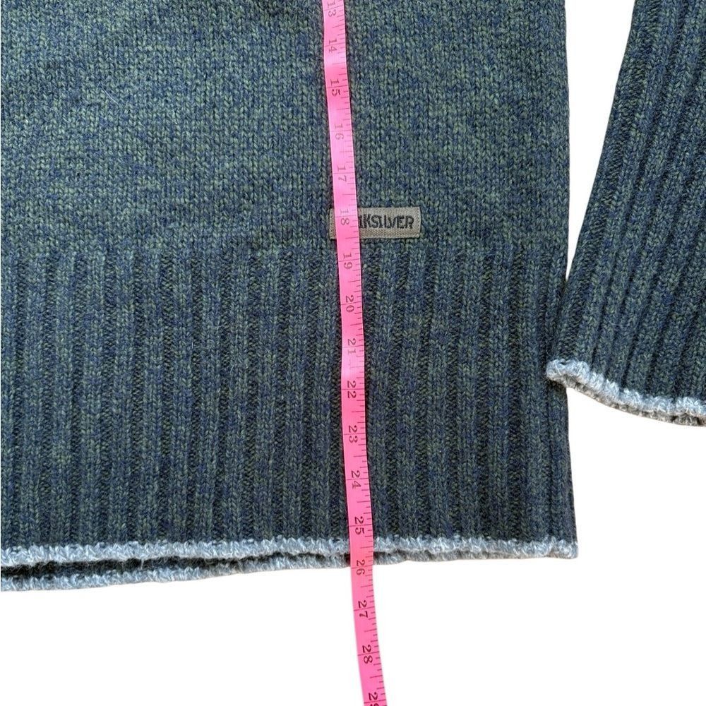 Quiksilver 90s Vintage Quicksilver Blue and Green Marled Chunky Knit Mo Size US XL / EU 56 / 4 - 5 Thumbnail