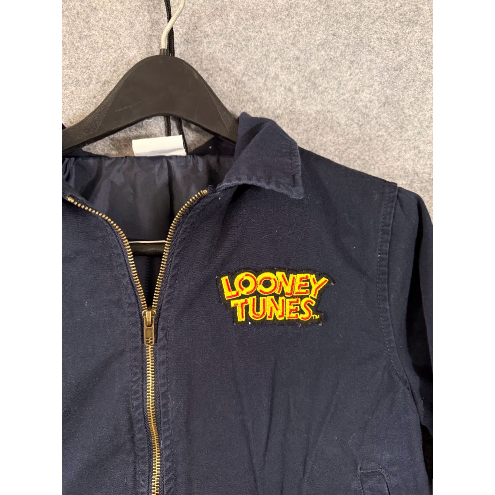 Vintage Looney Tunes Jacket Womens M Blue Full Zip Cropped Lined Bugs Bunny Embroidered Size M / US 6-8 / IT 42-44 - 5 Thumbnail