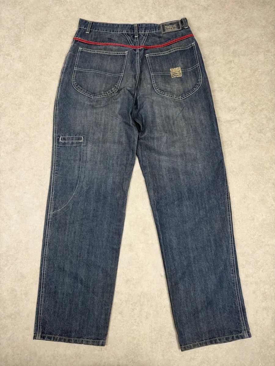 Marithe + Francois Girbaud 2000s Marithé + François Girbaud Blue Distressed Rebel Denim Jeans Size US 32 / EU 48 - 2 Thumbnail