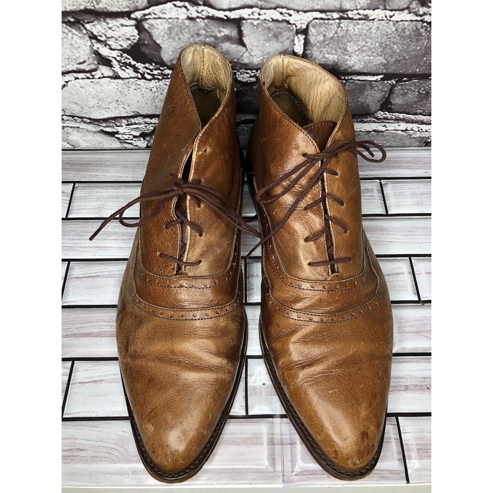 Other Mare Uomo Brown Leather Oxford Ankle Lace Up Boots Dress Sho Size US 11 / EU 44 - 9 Thumbnail