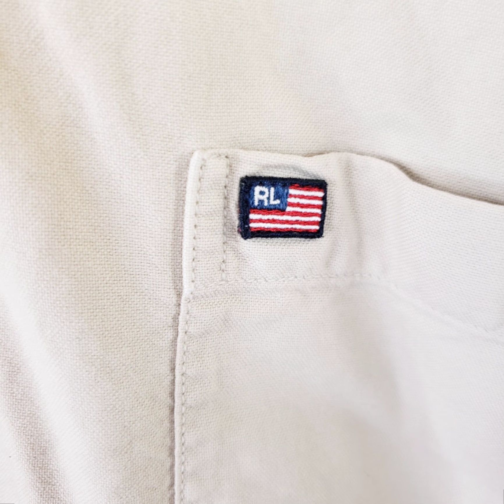 Ralph Lauren Ralph Lauren Jeans Company Men's Button-Up Shirt Long Sleeve Beige XL Button-Down Collar Casual Workwear Size US XL / EU 56 / 4 - 7 Thumbnail
