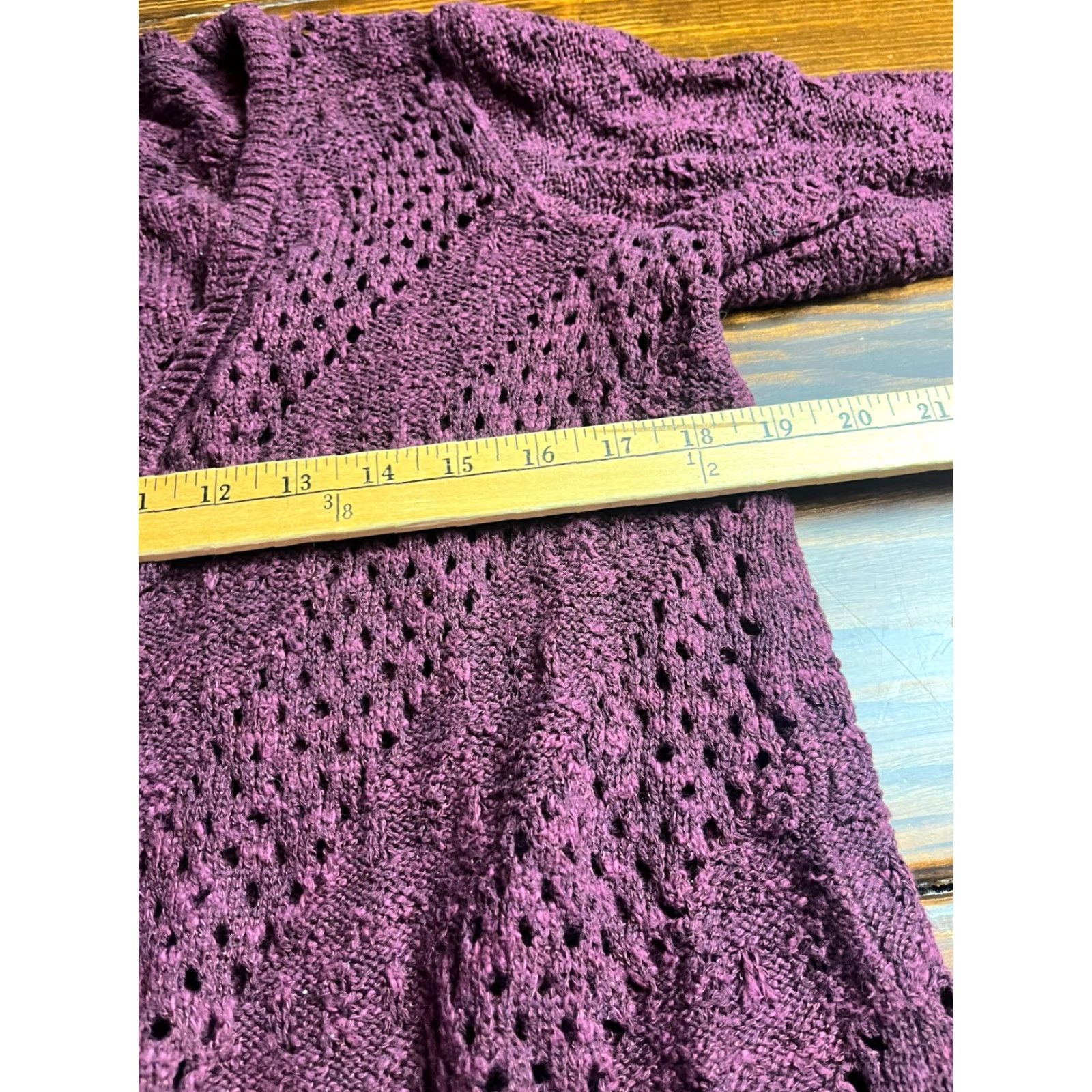 Vintage Maurices Sweater Women's Large Burgundy Cardigan Pullover Size L / US 10 / IT 46 - 4 Thumbnail