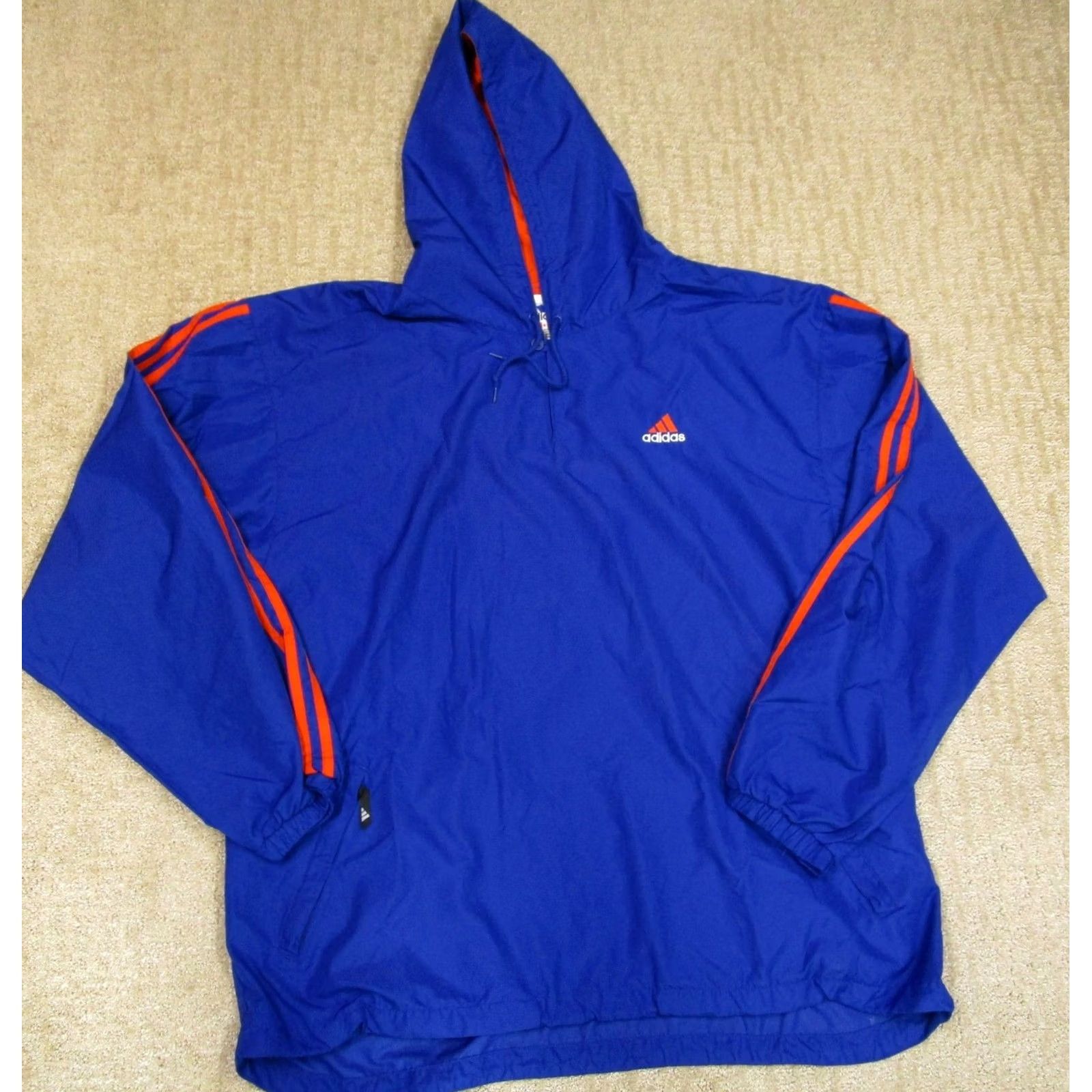 Adidas VINTAGE adidas Jacket Men XL Blue Lightweight Hooded Windbreaker Y2K Size US XL / EU 56 / 4 - 2 Thumbnail