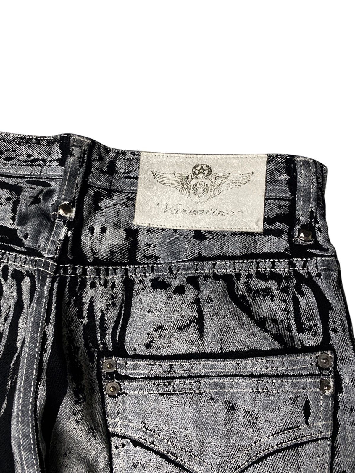 If Six Was Nine 2000's Varentine Seawash Studded Buckle Waxed Jeans Size US 28 / EU 44 - 10 Thumbnail