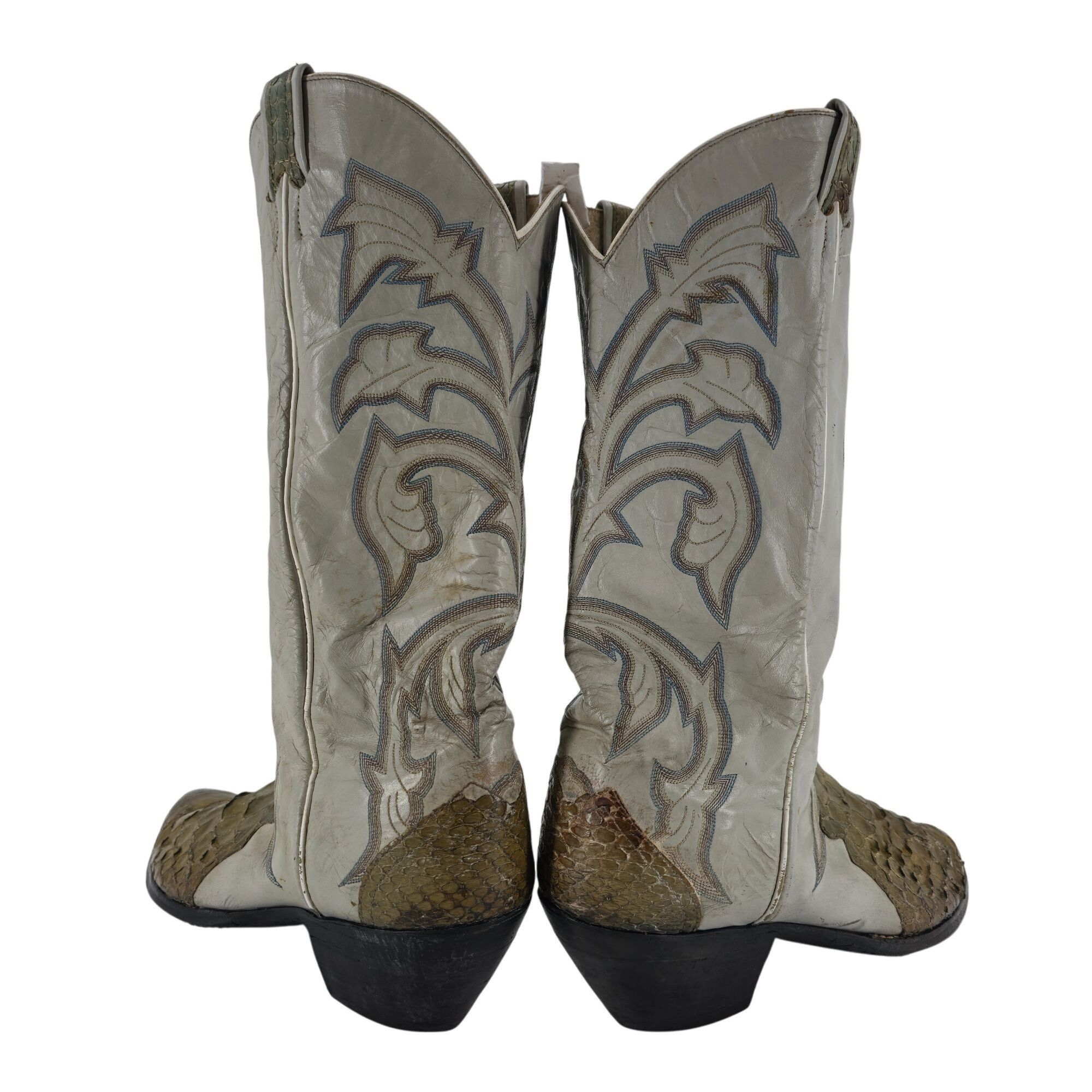 Larry Mahan Vintage Larry Mahan Mens 11.5D Giant Python Distressed Snake Size US 11.5 / EU 44-45 - 15 Thumbnail