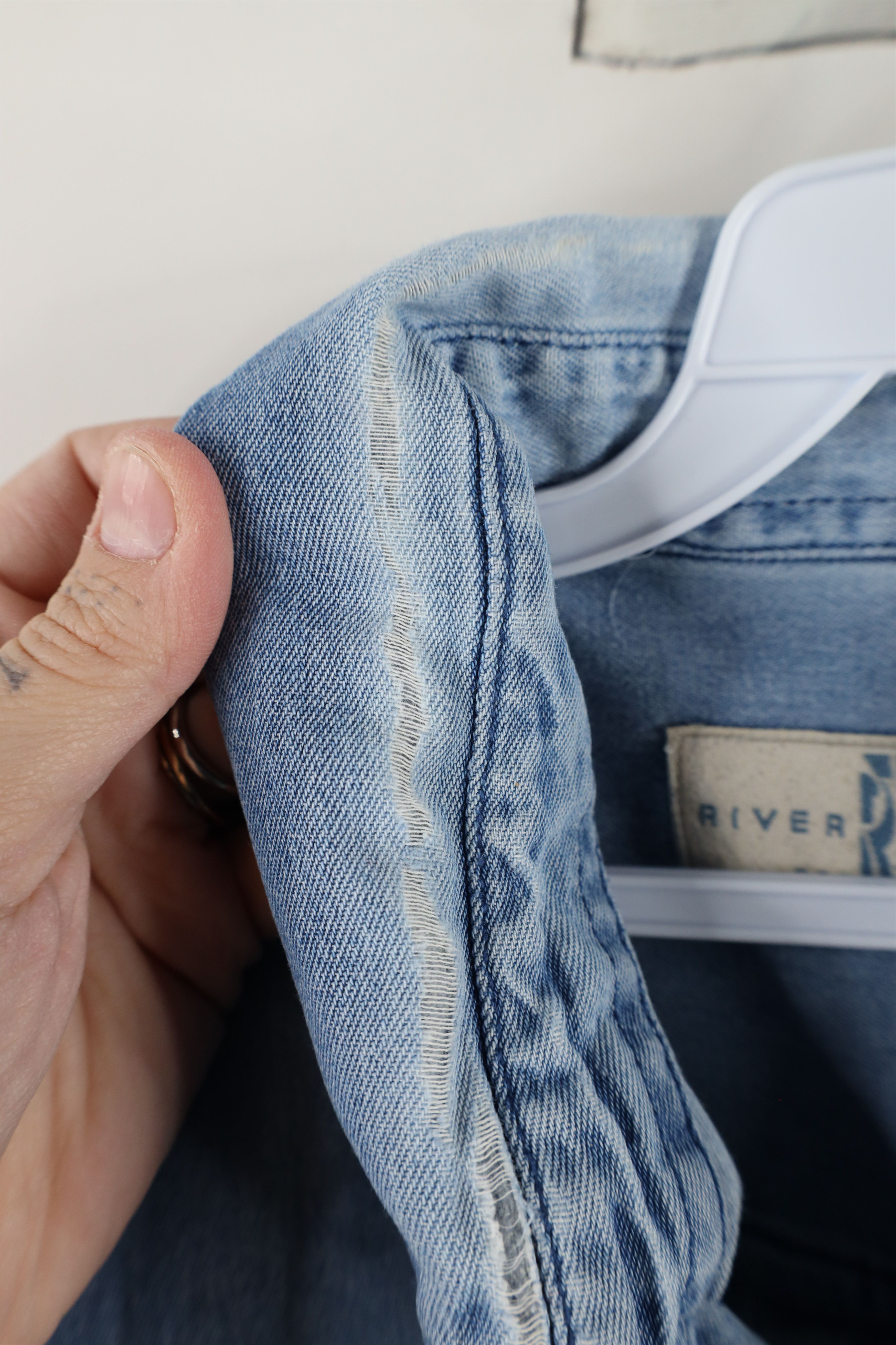 Vintage Vintage 90s Streetwear Denim Jean Button Down Shirt Blue Size US XL / EU 56 / 4 - 7 Thumbnail
