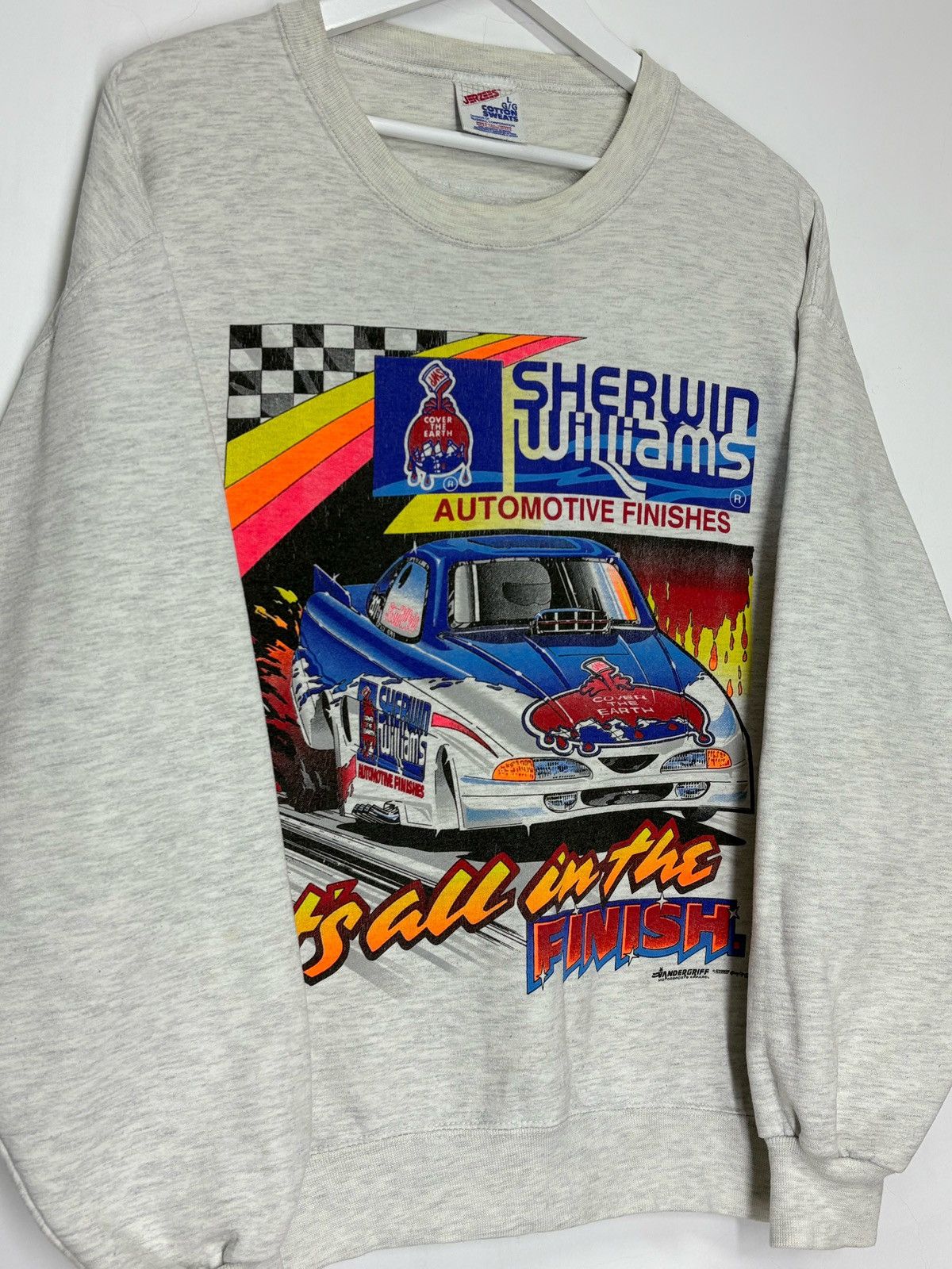 NASCAR Vintage 90s Nascar USA Boxy Crewneck Sweatshirt Size US L / EU 52-54 / 3 - 3 Thumbnail