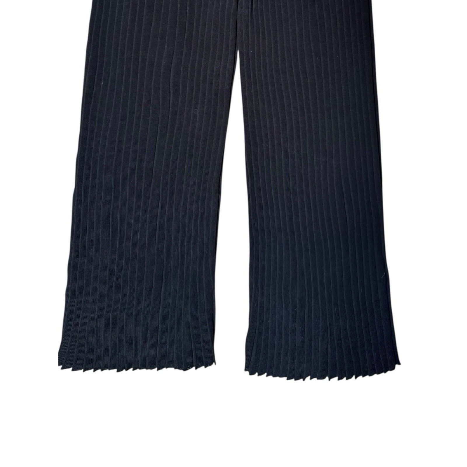 Other Guardaroba NEW Knife Pleat Ribbed Knit Pants Black Size 28" / US 6 / IT 42 - 3 Thumbnail