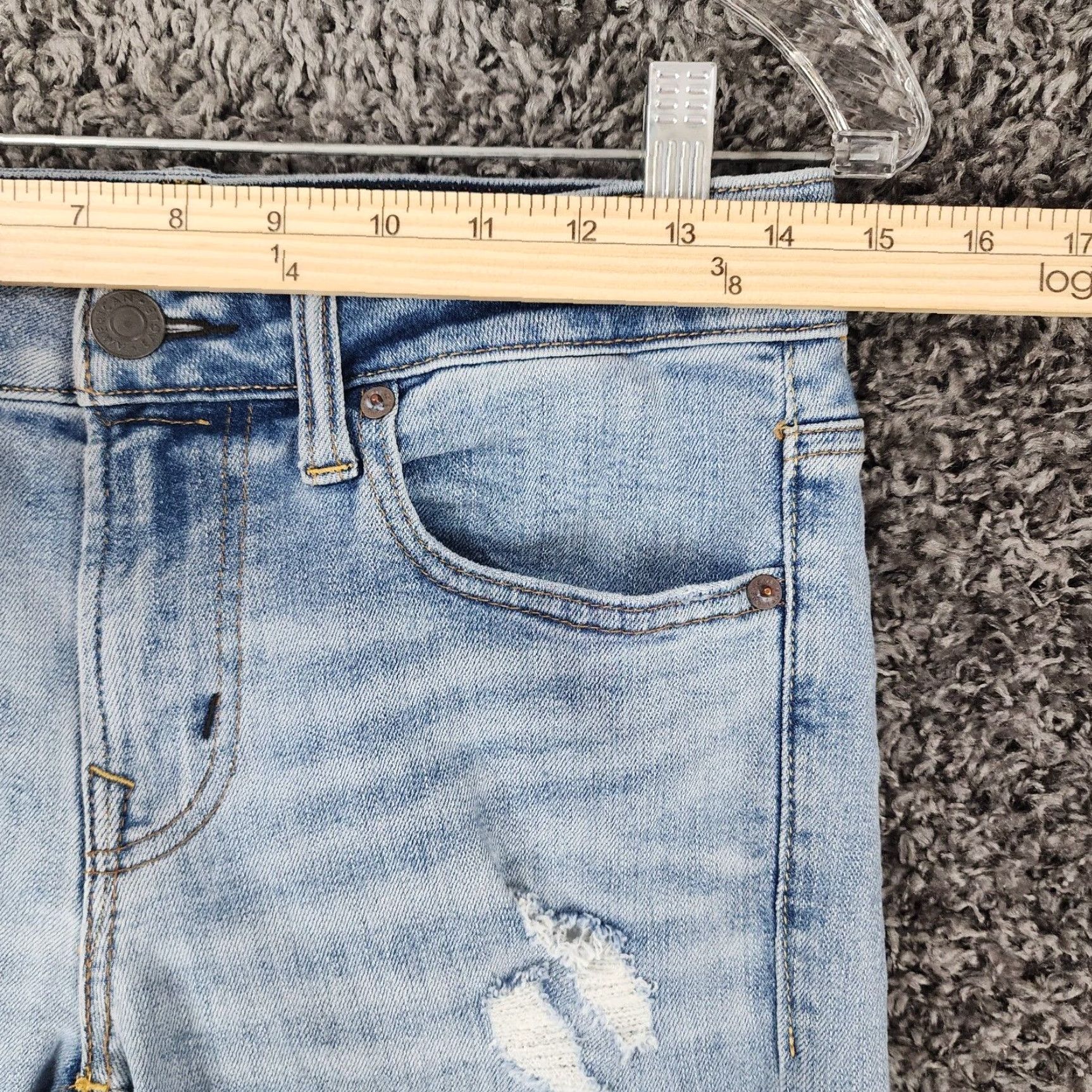 American Eagle Outfitters American Eagle Outfitters Jeans Men 29x33 Skinny Distressed Light Wash Blue Mens Size US 29 - 3 Thumbnail