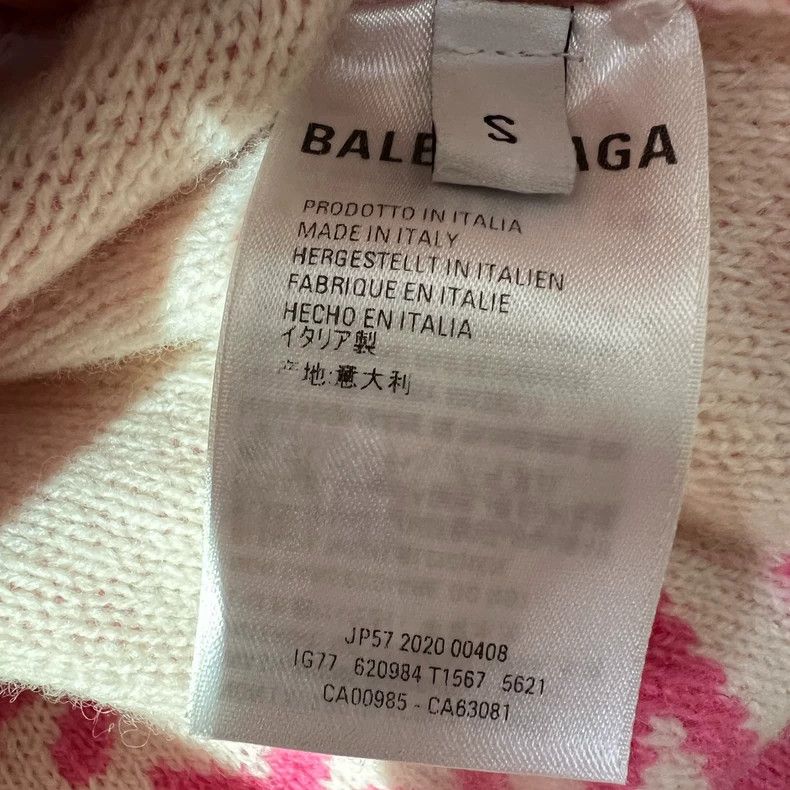 Balenciaga Balenciaga Pink bullet screen full logo knitted cardigan sw Size US S / EU 44-46 / 1 - 6 Thumbnail