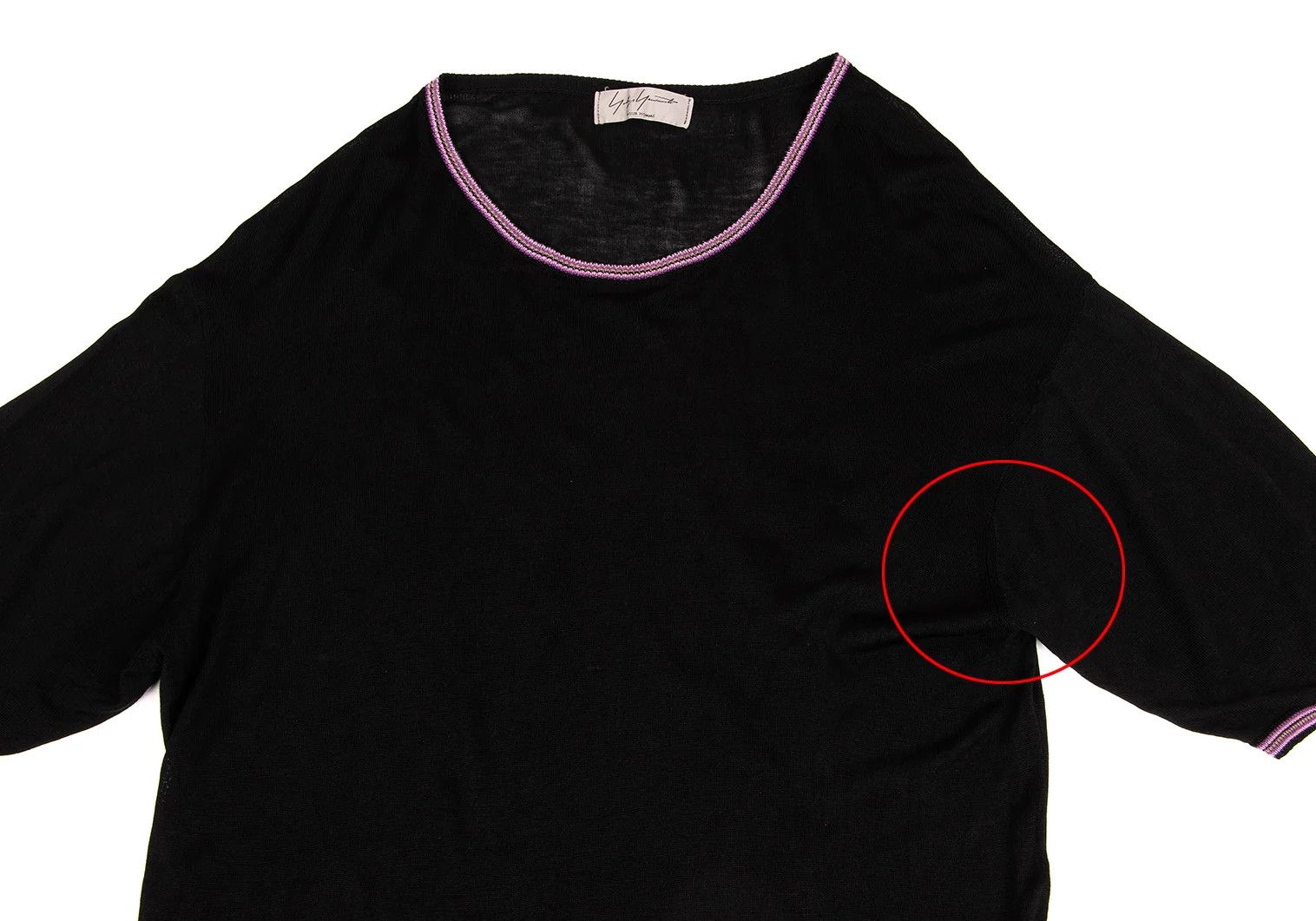 Yohji Yamamoto Yohji Yamamoto Silk Overlay Short Sleeve Knit Size US M / EU 48-50 / 2 - 2 Thumbnail