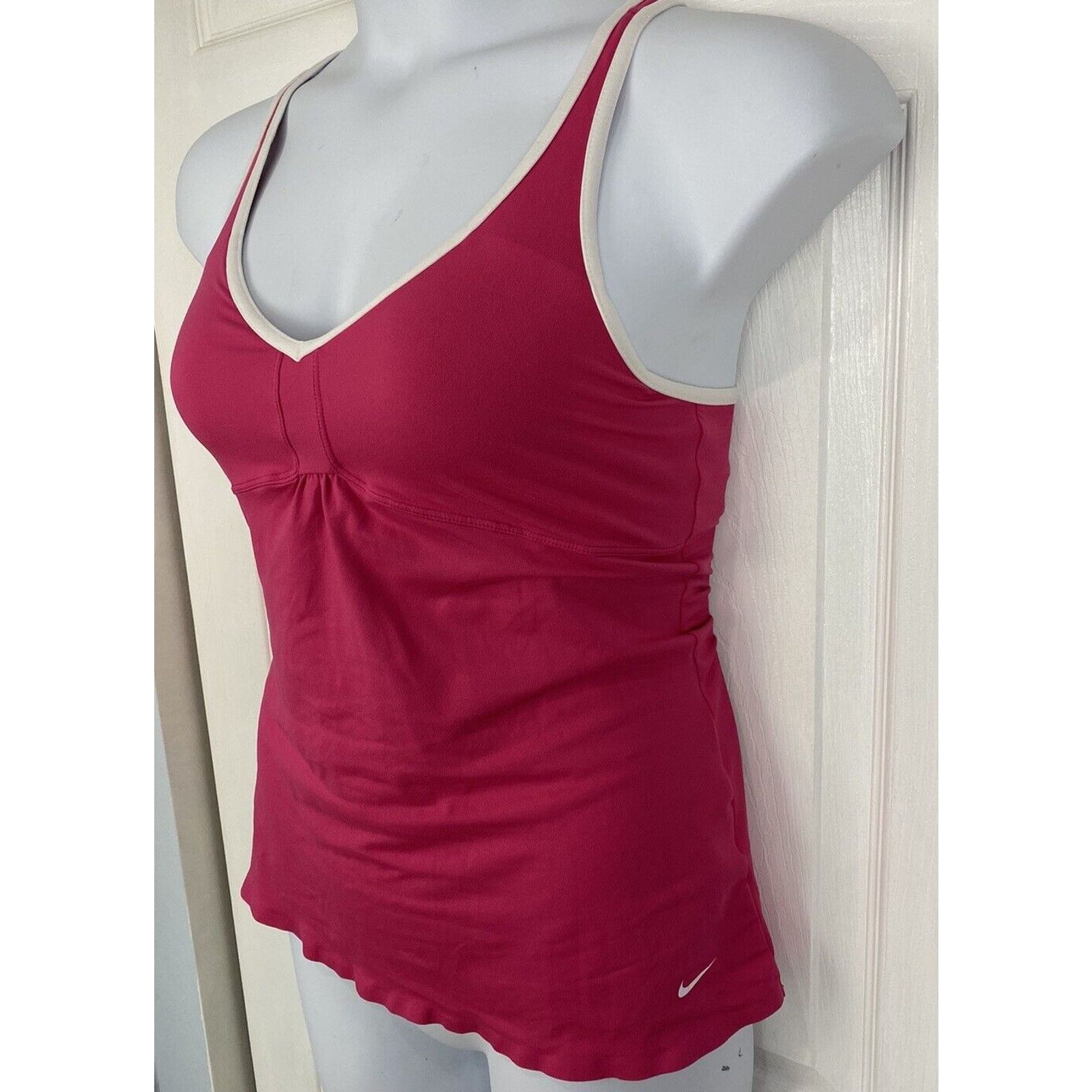 Nike Nike Dri Fit Pink White Racerback M Cinched Built In Bra Size M / US 6-8 / IT 42-44 - 2 Thumbnail
