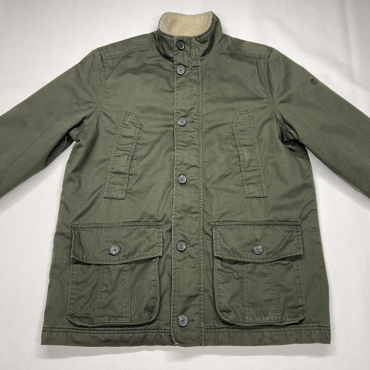 Timberland Timberland Jacket Green Cargo Quilted Lined Pocket Button Size US L / EU 52-54 / 3 - 2 Thumbnail