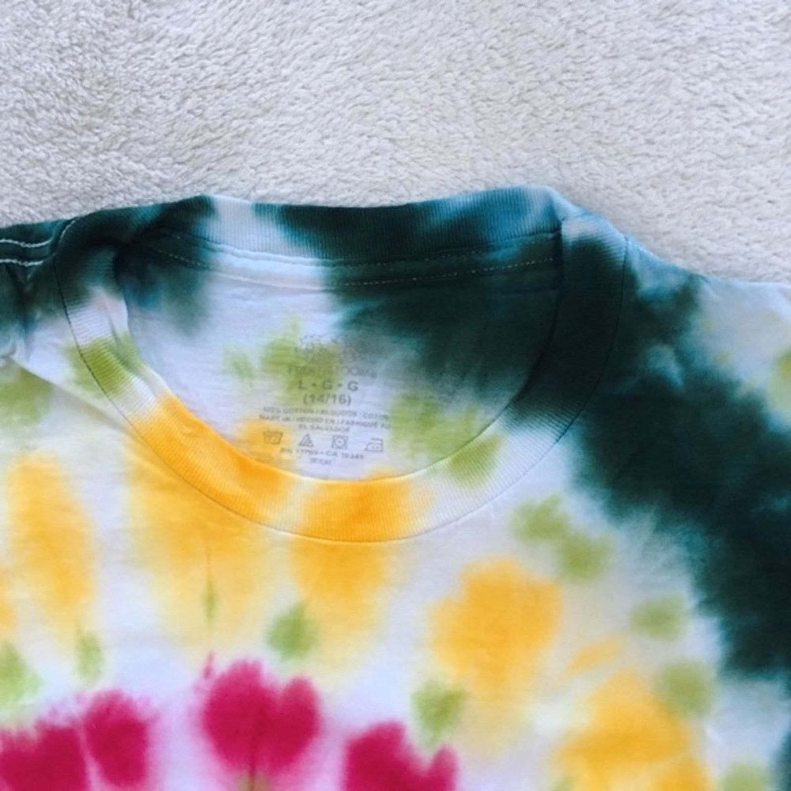 Fruit Of The Loom Dyes by MacKay Spiral Tie-Dye T-Shirt | Sz YL Size XS / US 0-2 / IT 36-38 - 3 Thumbnail