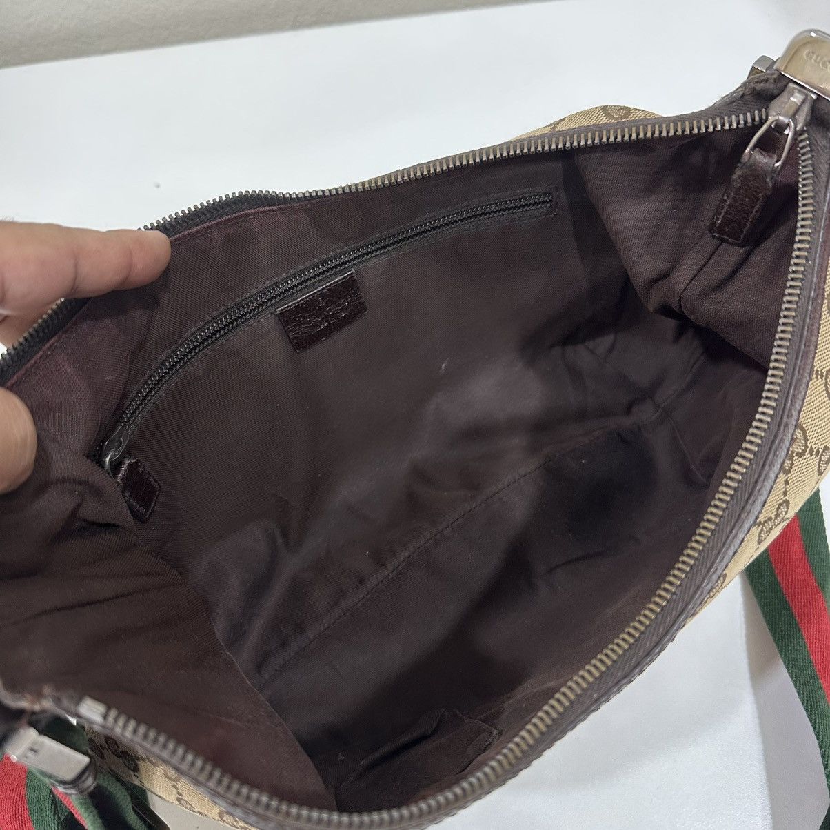 Gucci GUCCI GG MONOGRAM CANVAS WEB HALF MOON CROSSBODY BAG 16 Size ONE SIZE - 17 Thumbnail