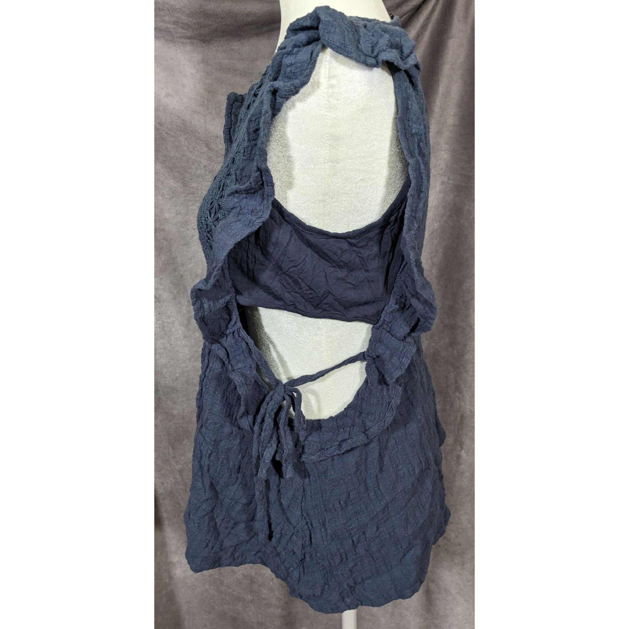 Other Retro Bohemian Floral Embroidered Open Sided Ruffle Top Size M / US 6-8 / IT 42-44 - 7 Thumbnail