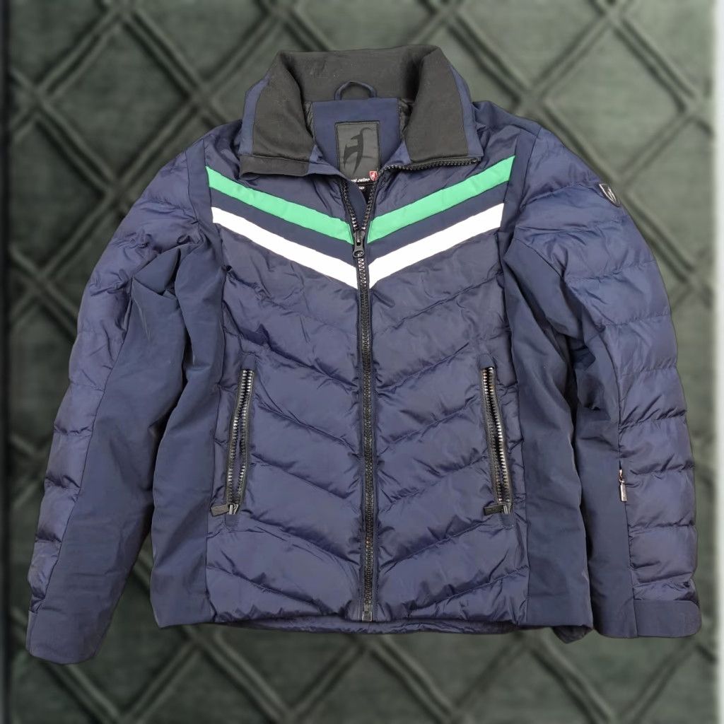 Vintage Toni Sailer Jacket Womens 50 Large Blue Ski Puffer Quilted Down Chevron Size XL / US 12-14 / IT 48-50 - 1 Thumbnail