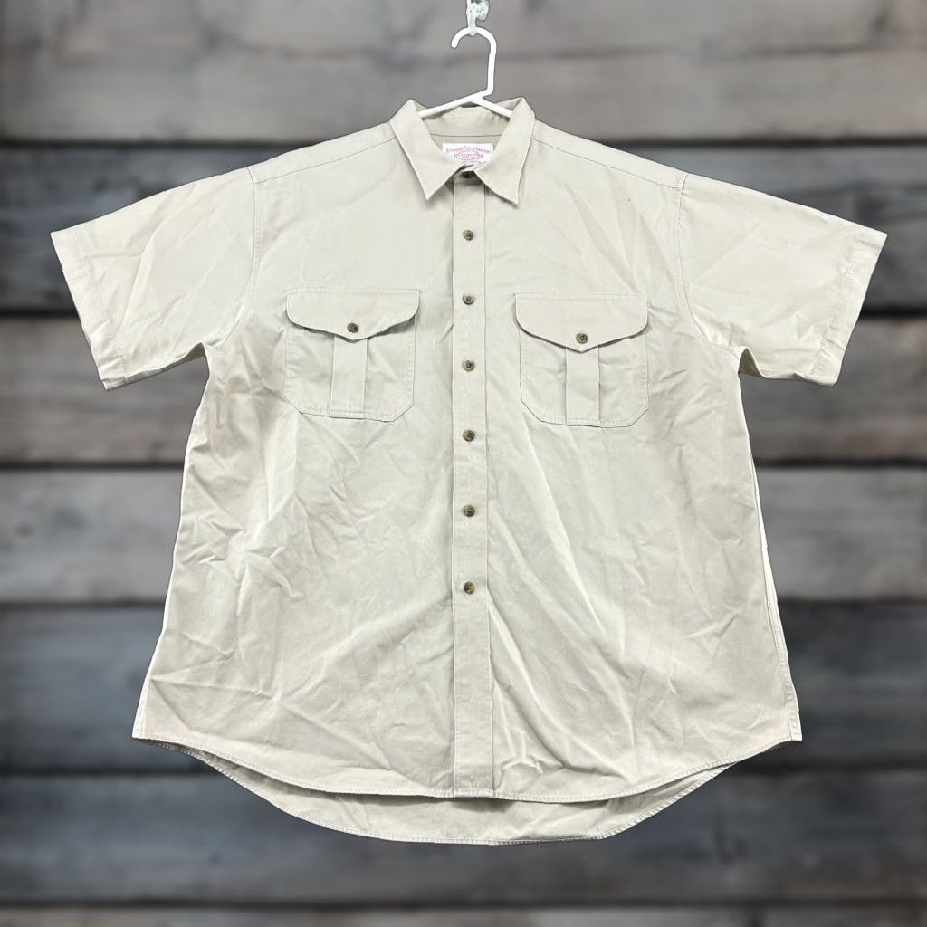 Filson Filson Shirt Mens 2XL Beige Button-Up Short Sleeve Cotton Casual Workwear Travel 90s Classic Outdoor Mens Size US XXL / EU 58 / 5 - 1 Thumbnail