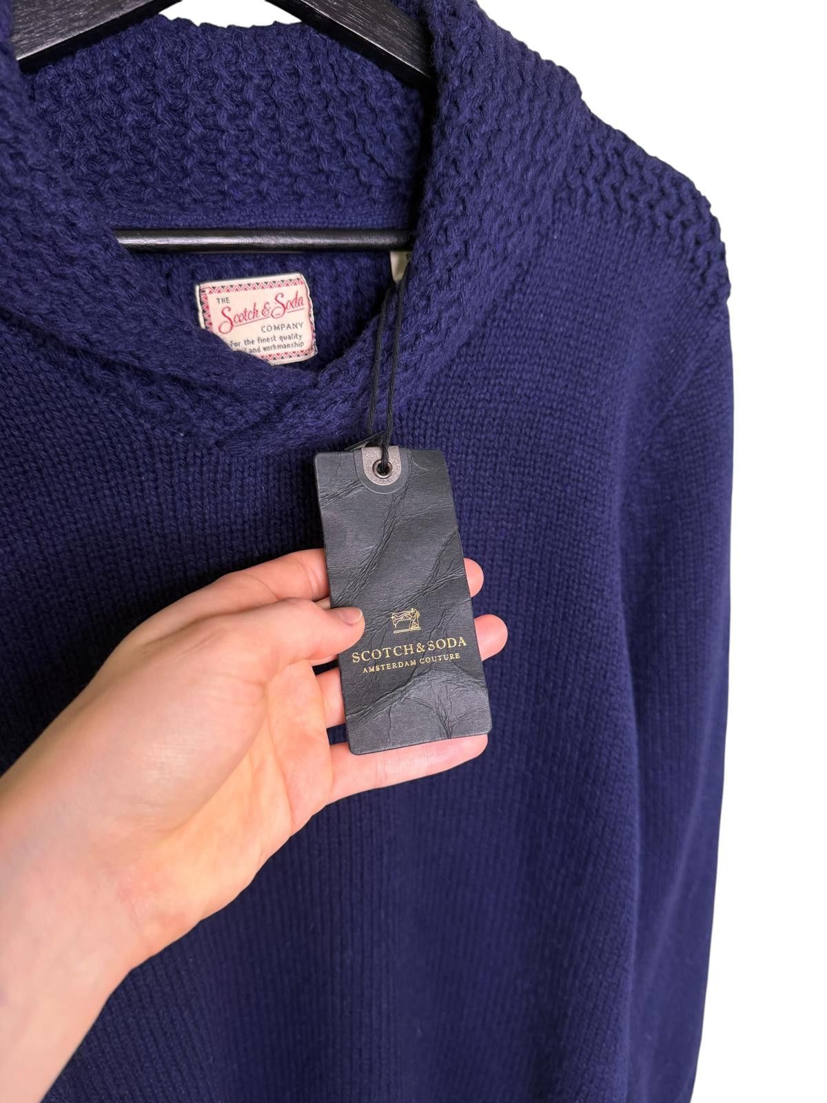 Scotch & Soda Scotch & Soda Wool Knit Sweater Navy Hooded Pullover BNWT M Size US M / EU 48-50 / 2 - 4 Thumbnail