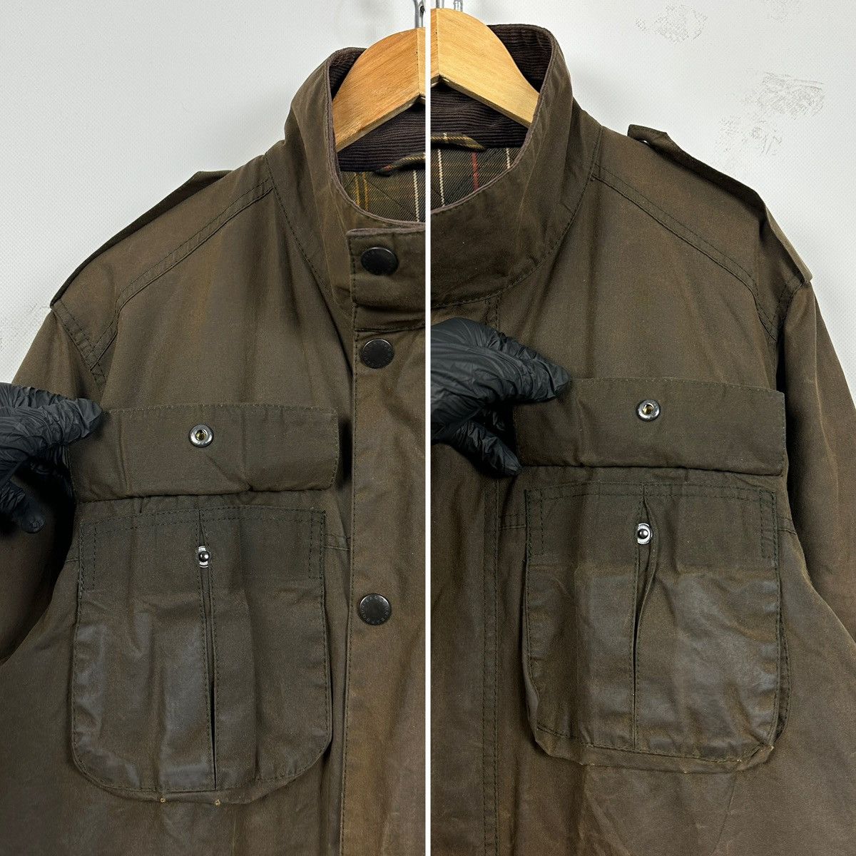 Barbour Barbour Trooper Olive Green Waxed Coat Jacket Size US M / EU 48-50 / 2 - 13 Thumbnail