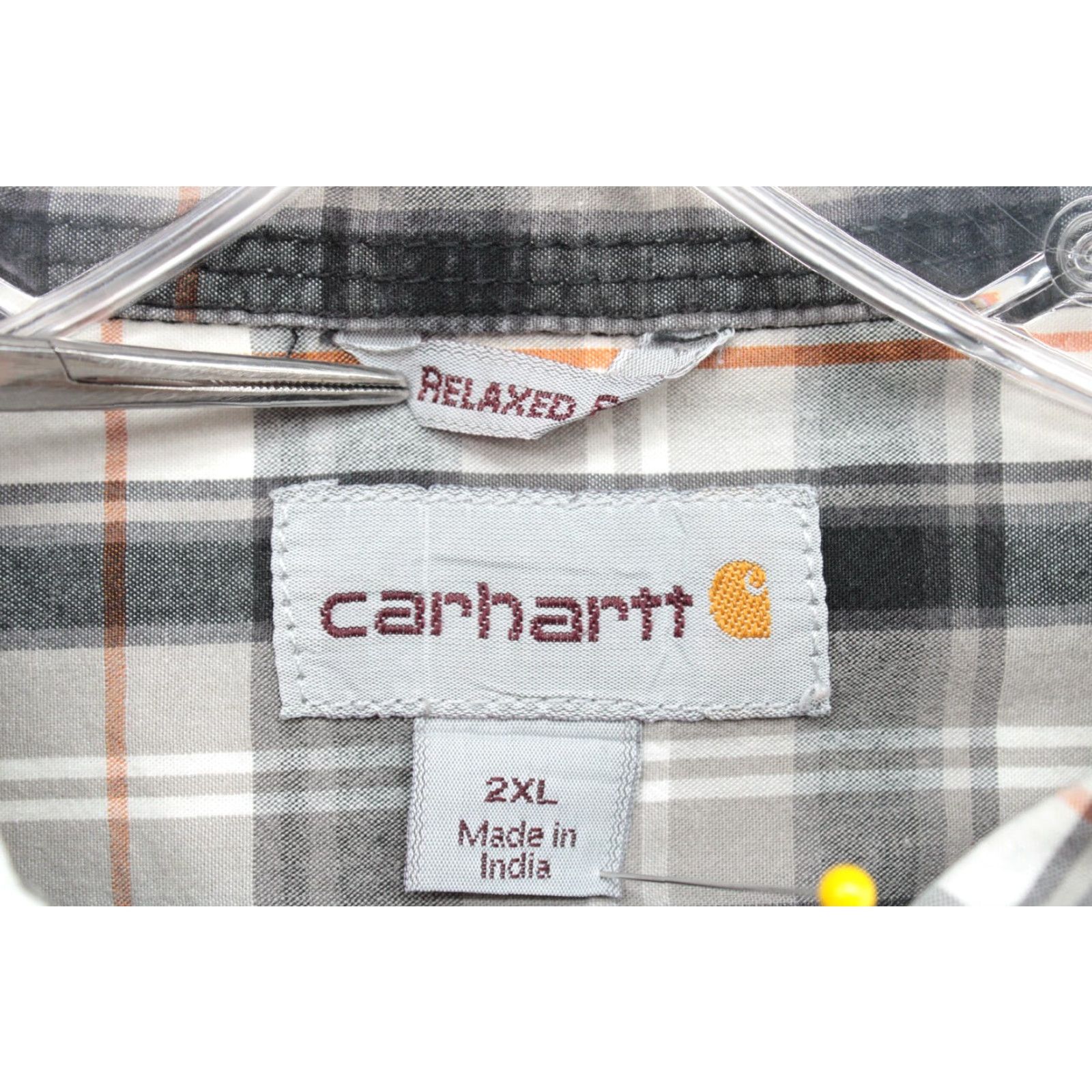 Carhartt Carhartt Shirt Mens 2XL Black Gray Plaid Relaxed Fit Short Sleeve Button-Up Work Size US XXL / EU 58 / 5 - 4 Thumbnail