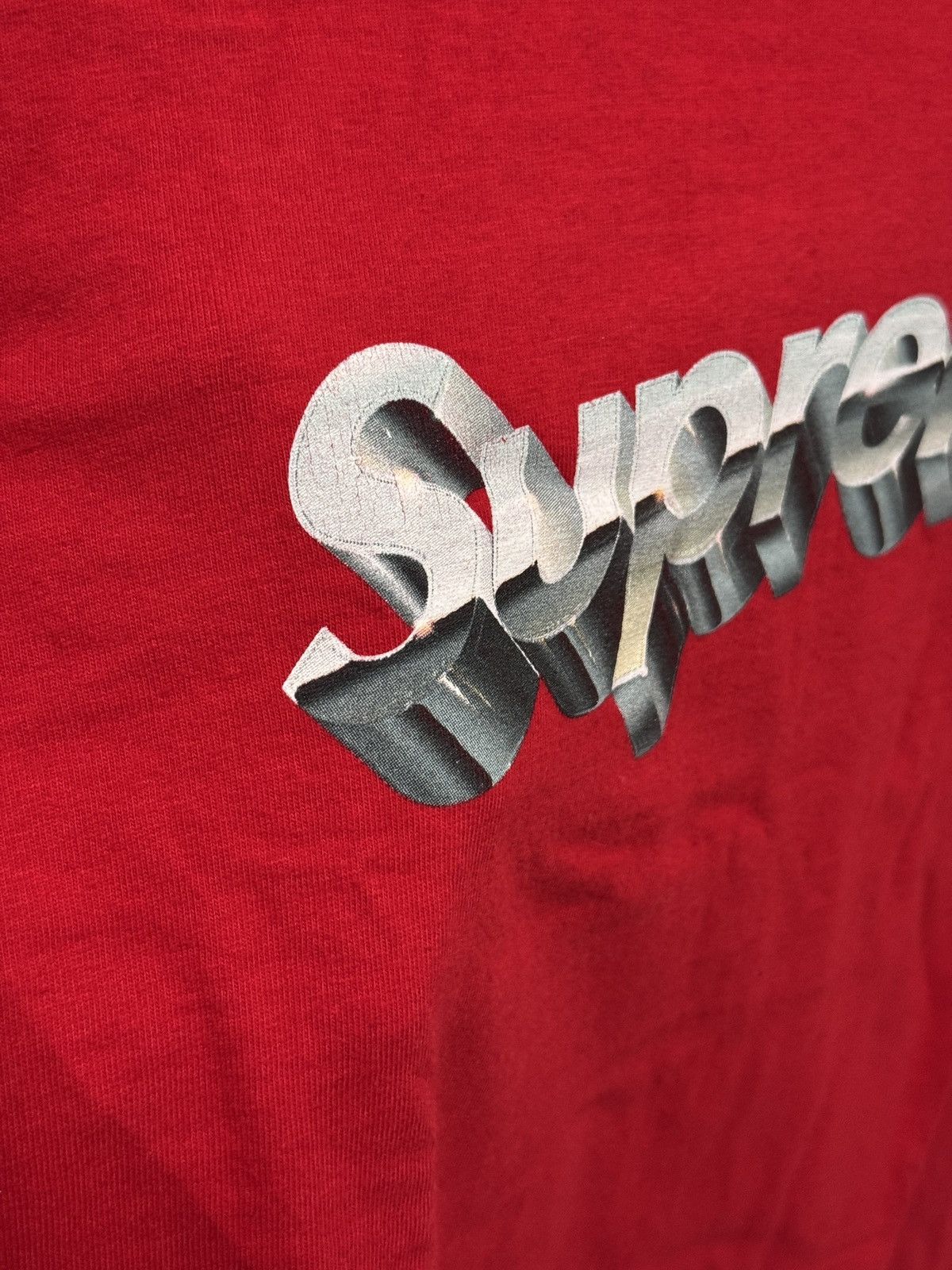 Supreme Supreme Mens Chrome Logo Red T-Shirt Tee Size M Medium Size US M / EU 48-50 / 2 - 5 Thumbnail