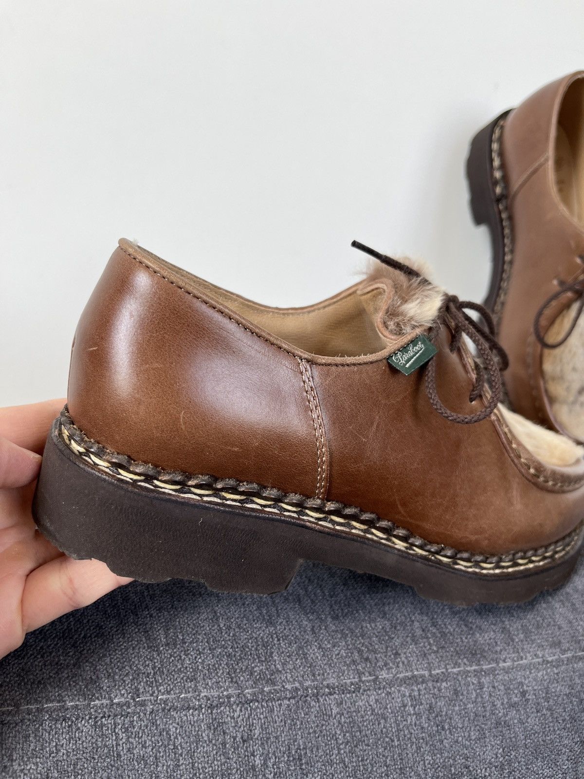 Paraboot Paraboot Michael Griff II Rabbit Fur Shoes sz 4 Size US 5 / EU 37 - 18 Thumbnail