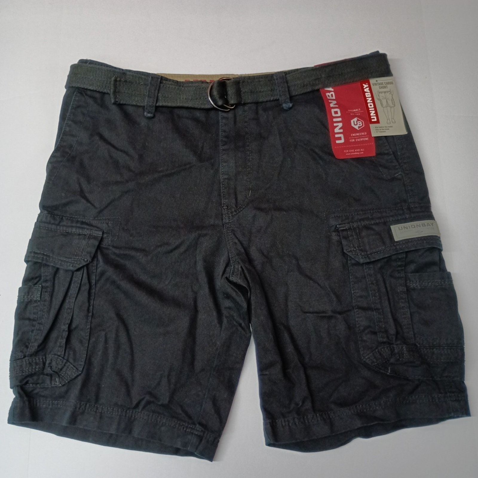 UNIONBAY Unionbay Men's Survivor Cargo Shorts Size 36 Black + Belt Size US 36 / EU 52 - 1 Thumbnail