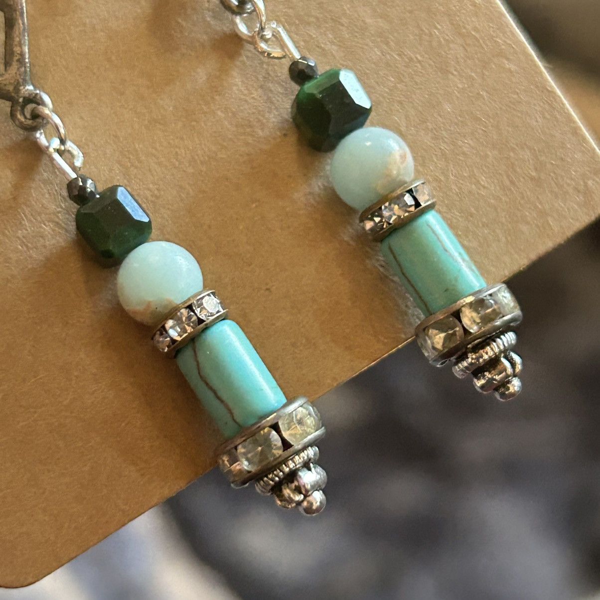 Handmade Handcrafted elegant genuine stone earrings Size ONE SIZE - 3 Thumbnail